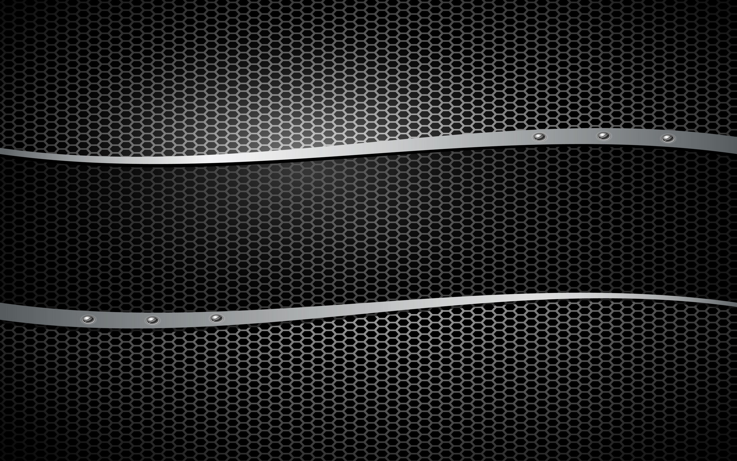 Griglia metallica, Strisce cromate, Nero, Texture, 2K, sfondo Windows 11