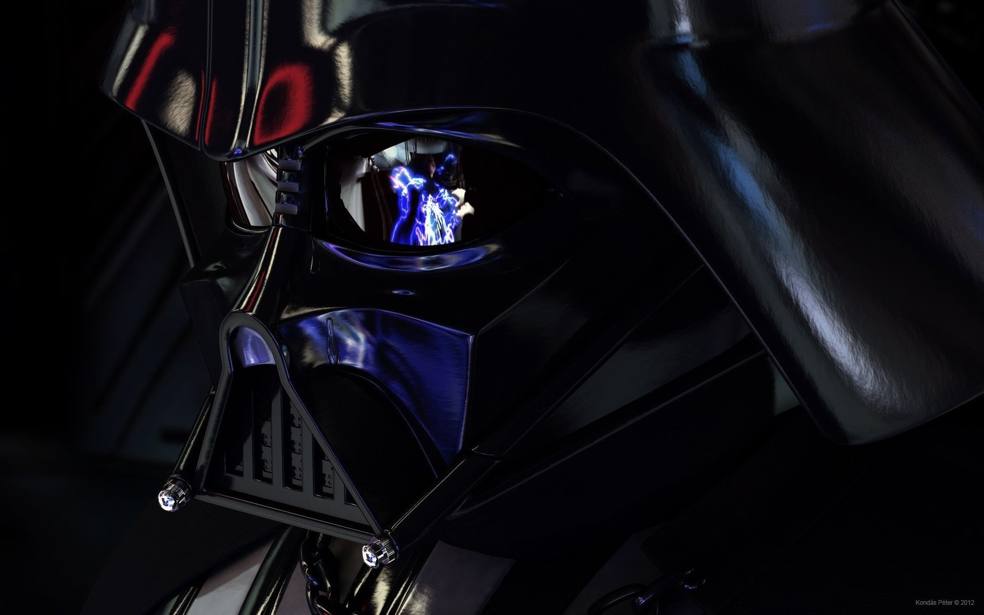 Darth Vader, Casco, Riflesso, Primo piano, 16:10 Full HD, sfondo widescreen