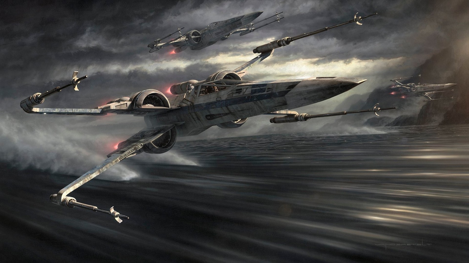 X-wing, Resistenza, Mare, Volo, Full HD, sfondo per PC e portatile