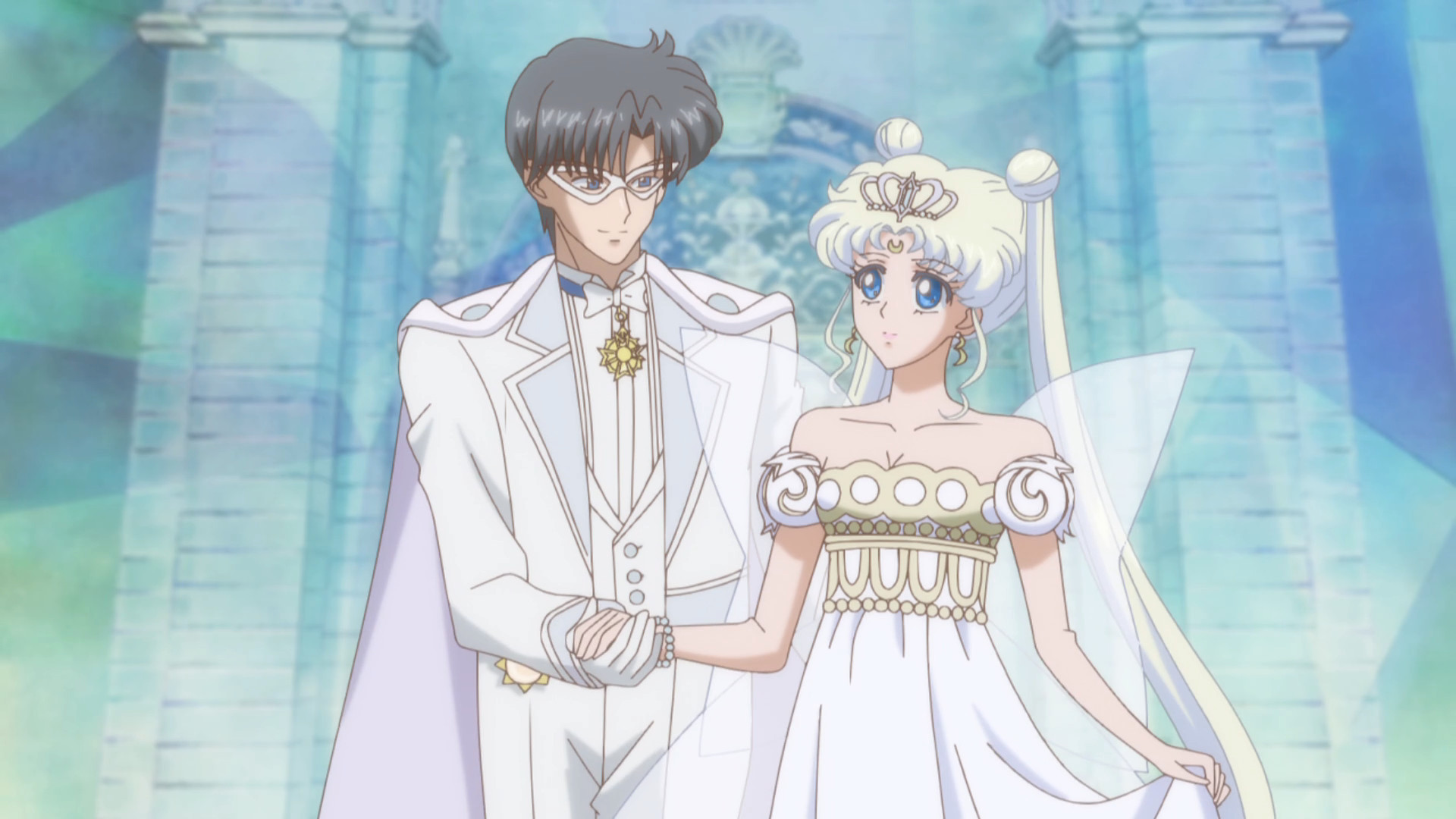 King Endymion, Neo Queen Serenity, Sailor Moon Crystal, Abito da sposa, sfondo 16:9 Full HD
