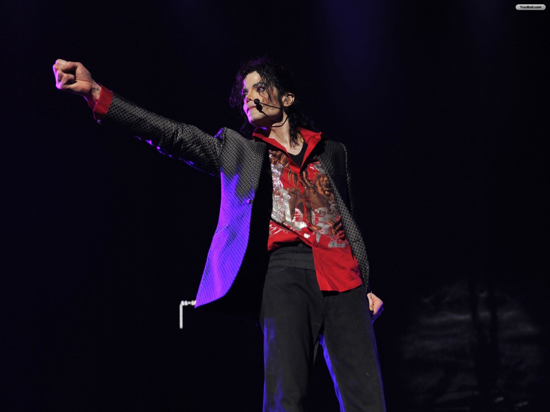 Michael Jackson, Concerto, Palco, Giacca rossa, Full HD, sfondo per iPad e tablet