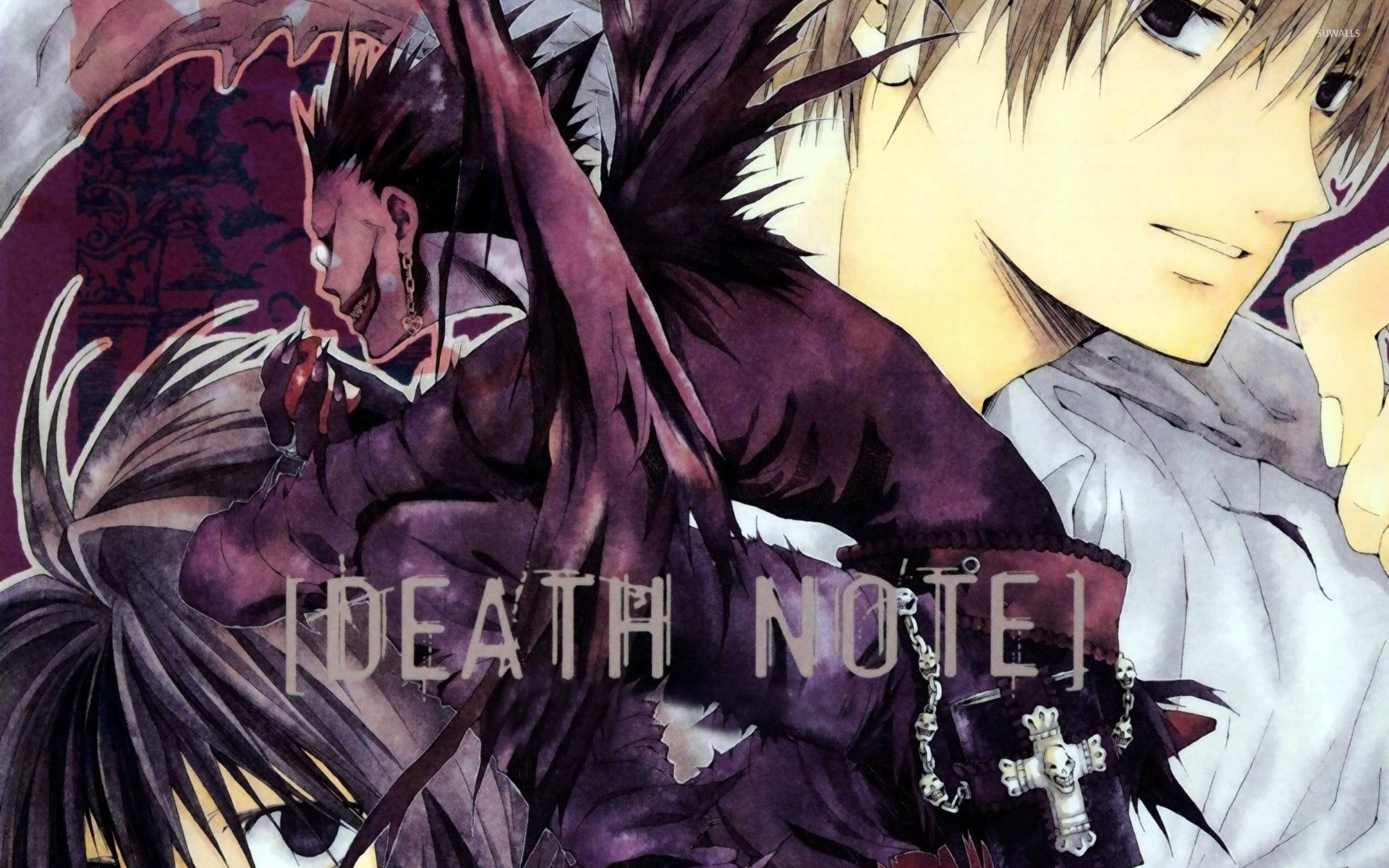 Ryuk, Light Yagami, Death Note, Toni viola, 1920x1200, immagine di sfondo