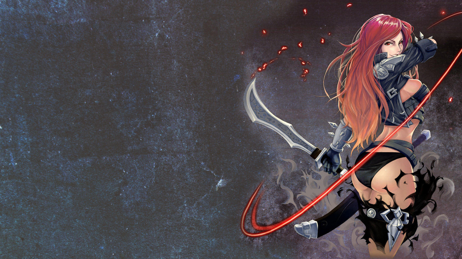Katarina, League of Legends, Lame, Texture grigia, 16:9 Full HD, sfondo widescreen