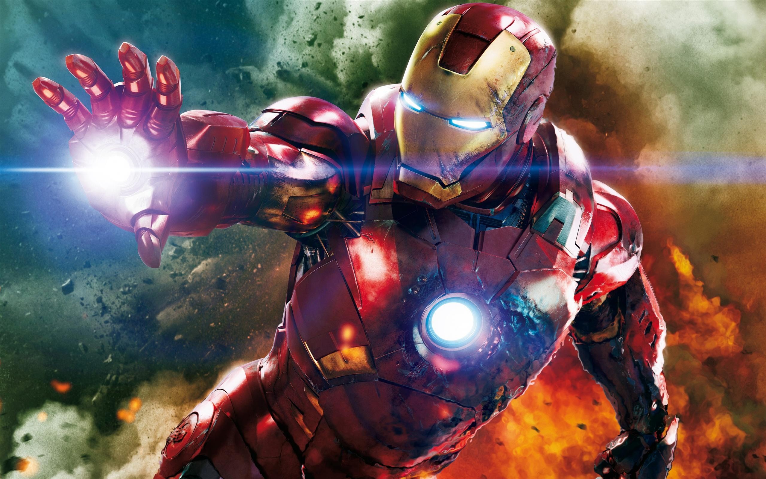 Iron Man, Marvel, Armatura, Esplosione, 2K, sfondo Windows 11