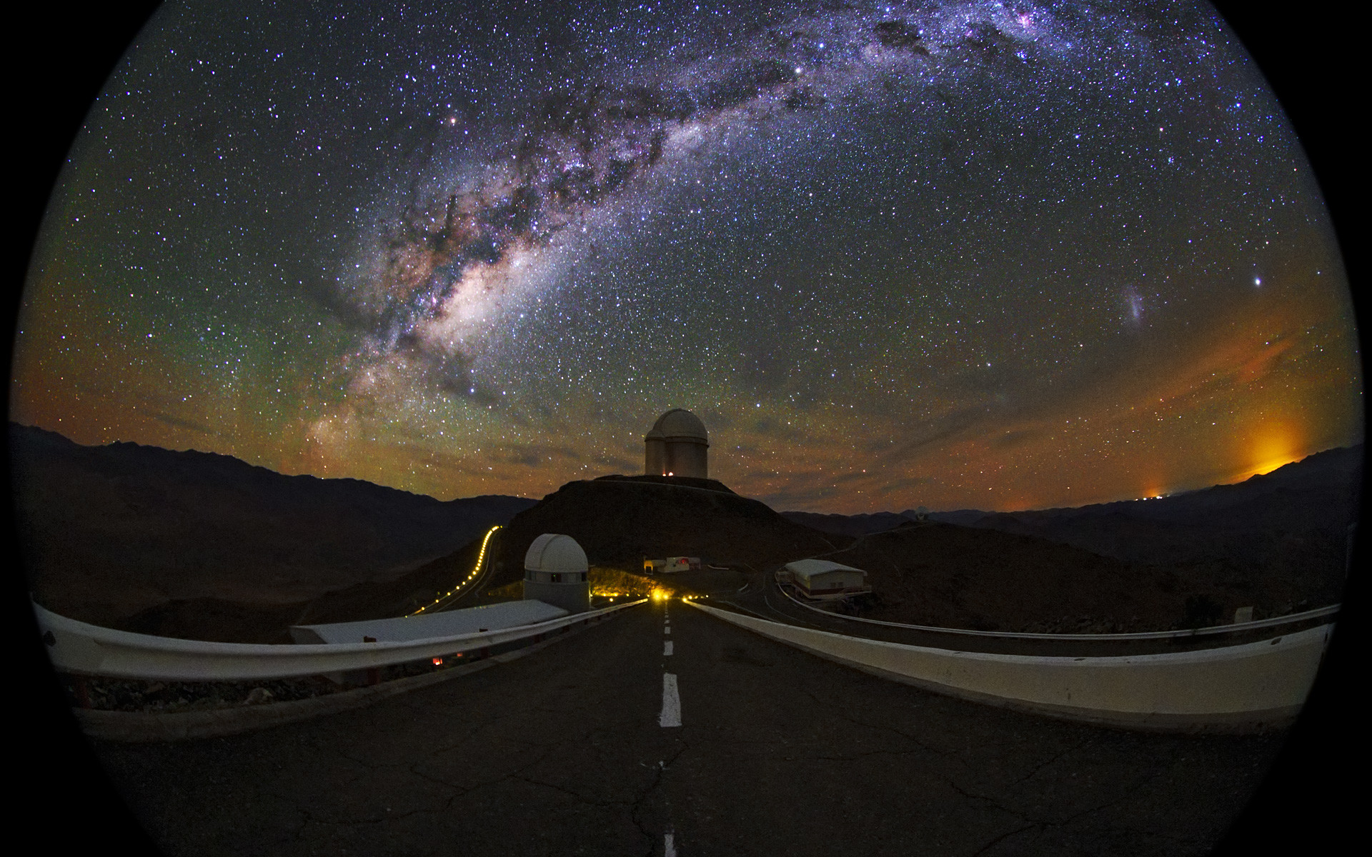 Via Lattea, Osservatorio, Fisheye, Strada, Notte, 1920x1200, sfondo MacBook Pro