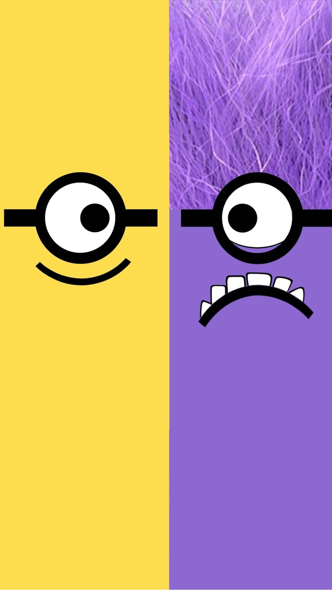 Minion, Minion viola, Cattivissimo me 2, Minimalista, Giallo e viola, sfondo Android