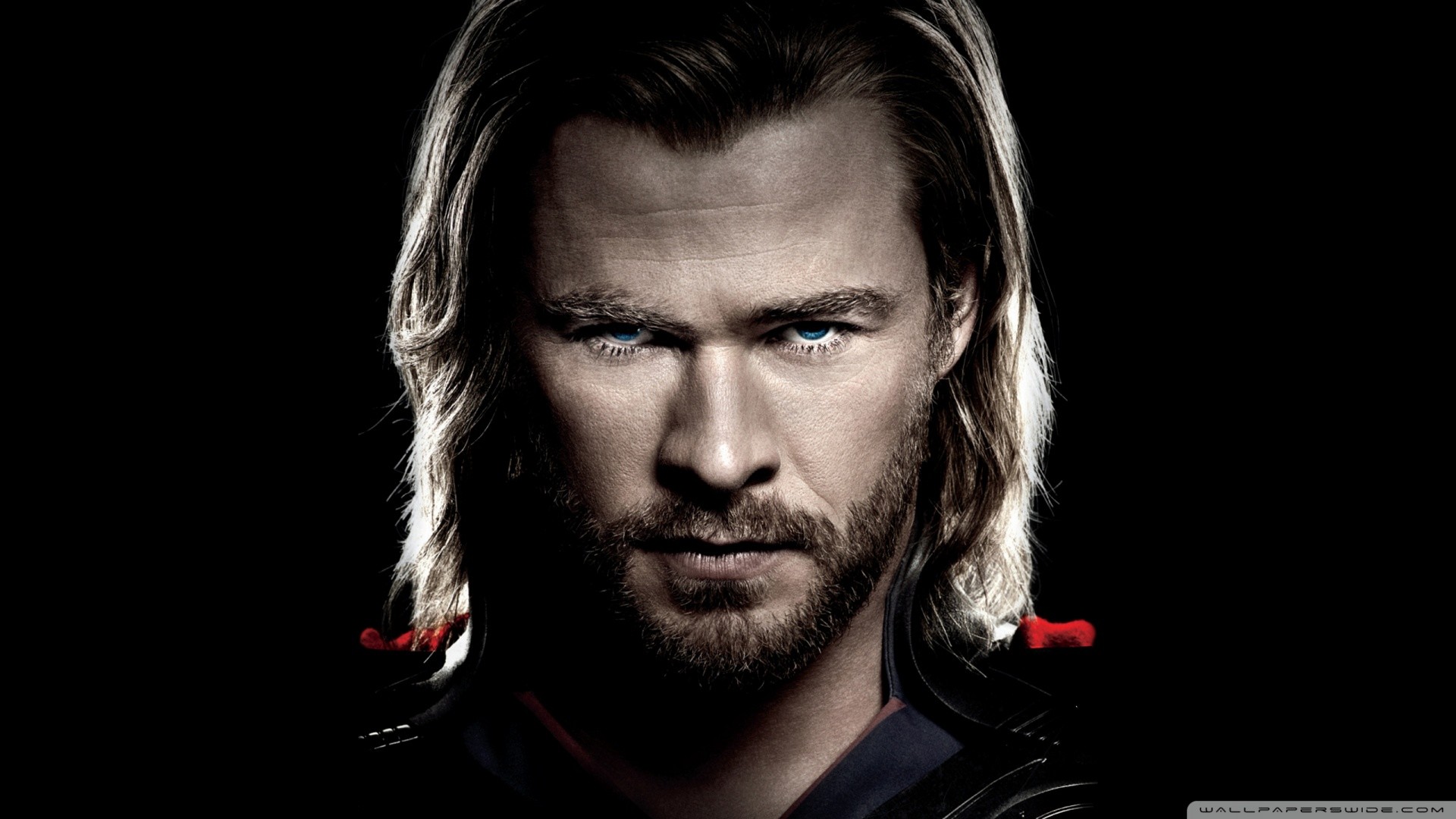 Thor, Chris Hemsworth, Marvel, Primo piano, Sfondo nero, 1920x1080, wallpaper desktop