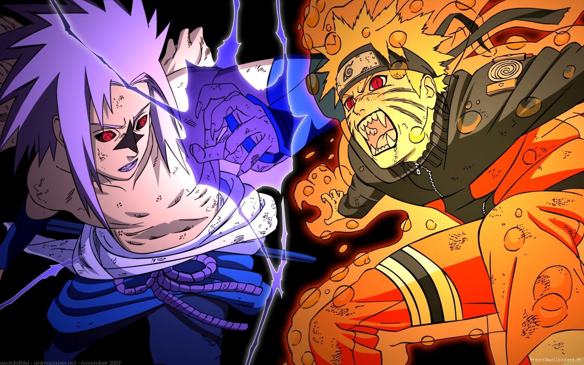 Sasuke Uchiha, Naruto Uzumaki, Susanoo, Kurama, Naruto Shippuden, sfondo MacBook Air