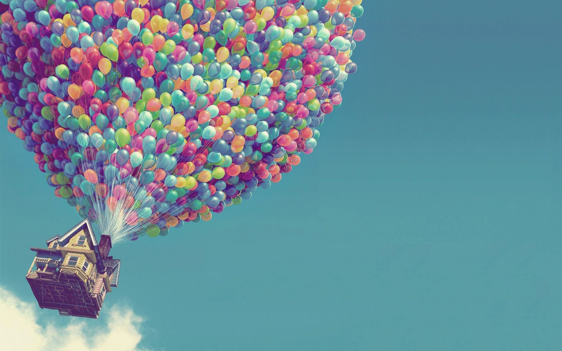 Up, Casa volante, Palloncini, Pixar, Full HD, wallpaper per PC