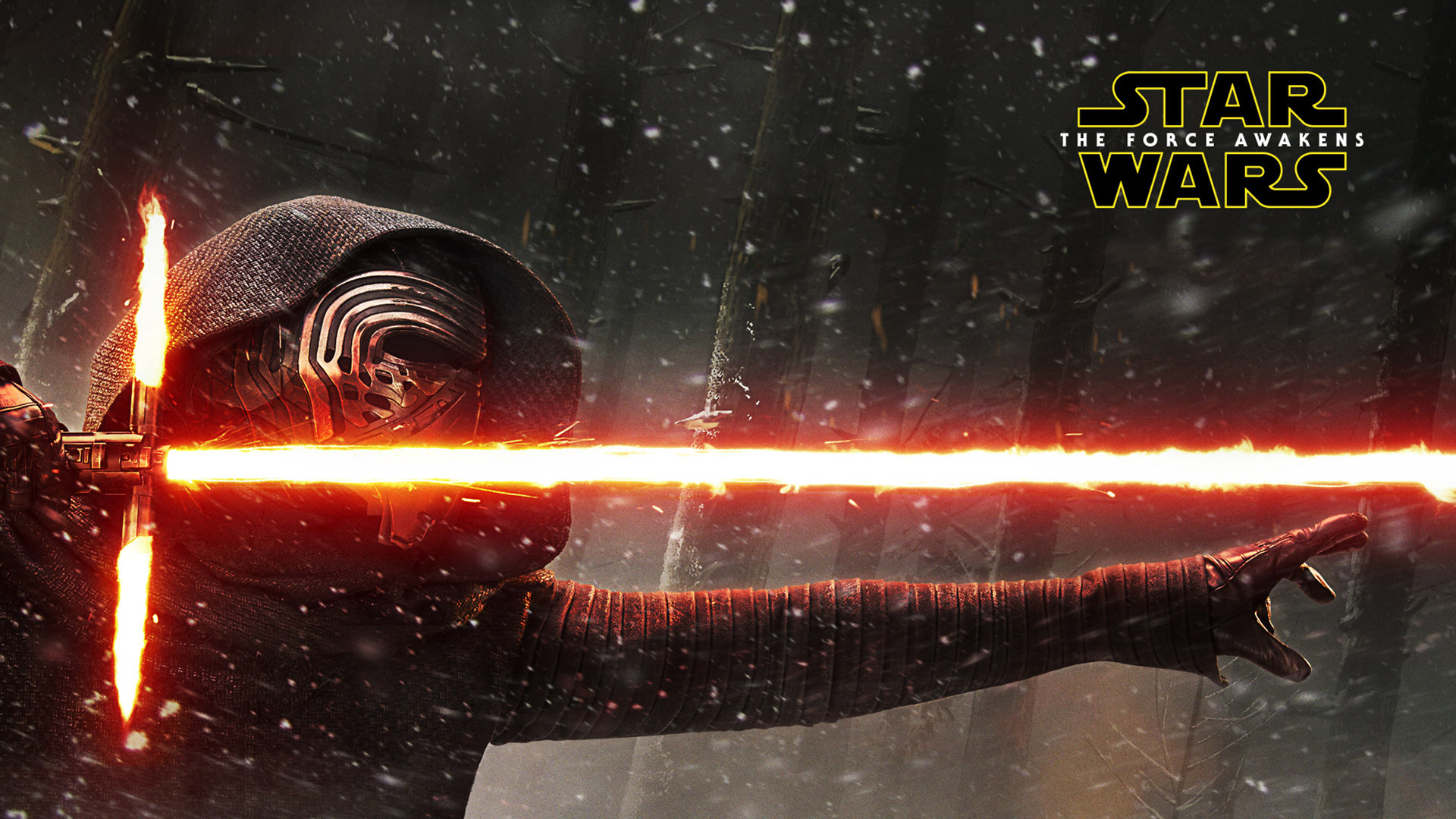 Kylo Ren, Spada laser a croce, Star Wars: Il risveglio della Forza, Logo, sfondo desktop 1080p