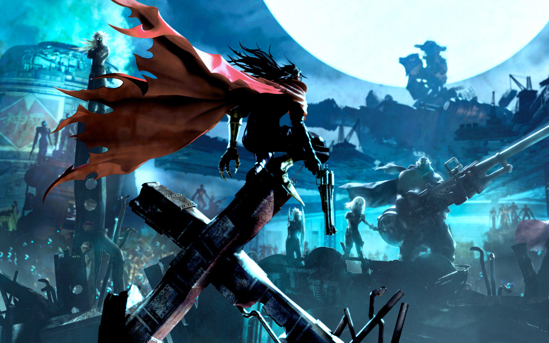 Auron, Final Fantasy X, Fan art, Luna, 16:10 Full HD, sfondo widescreen