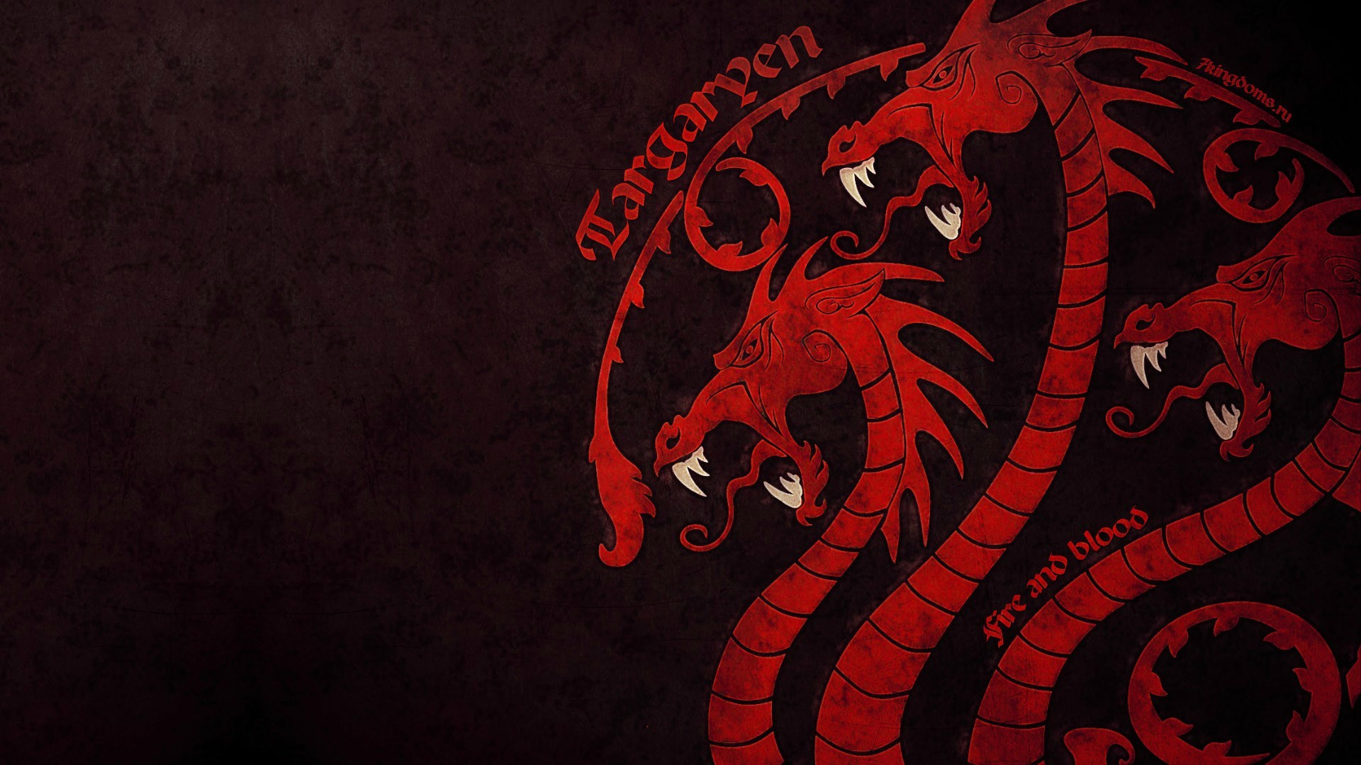 Casa Targaryen, Fire and Blood, Drago a tre teste, Rosso e nero, sfondo per portatile