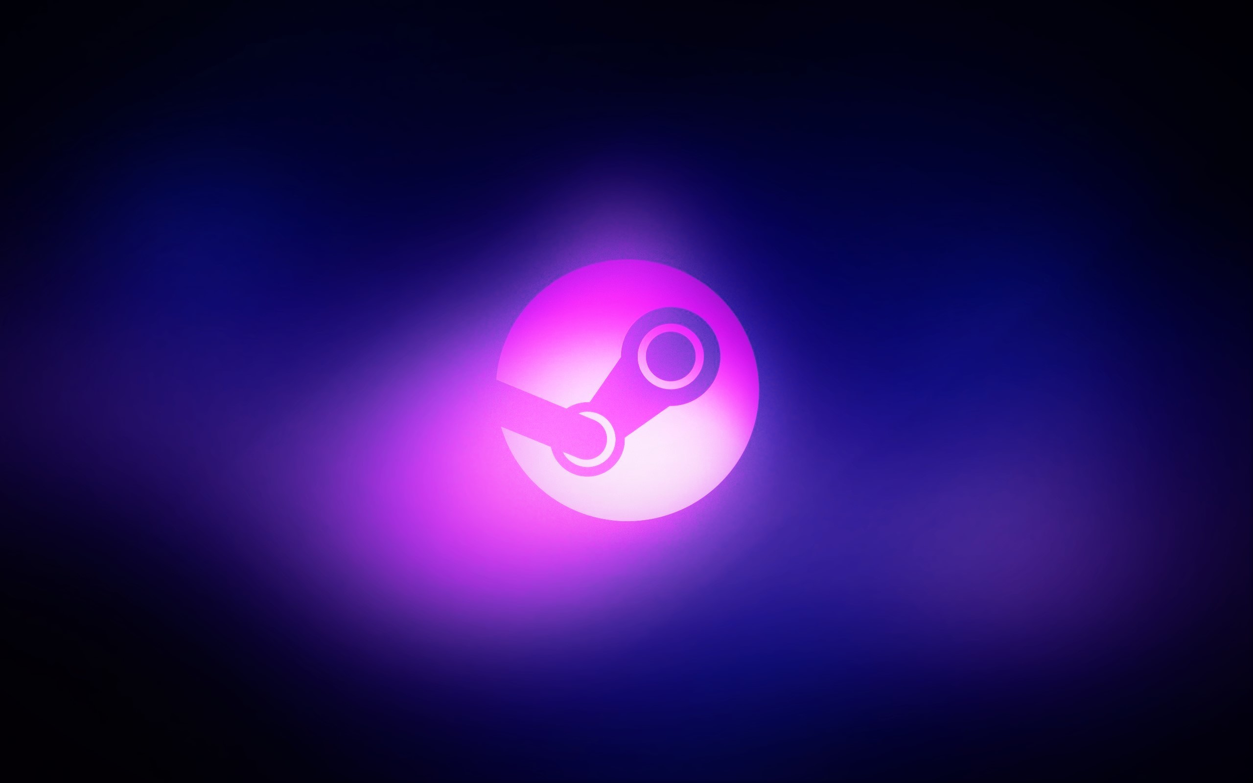 Logo Steam, Steam, Bagliore, Viola, 2560x1600, immagine di sfondo