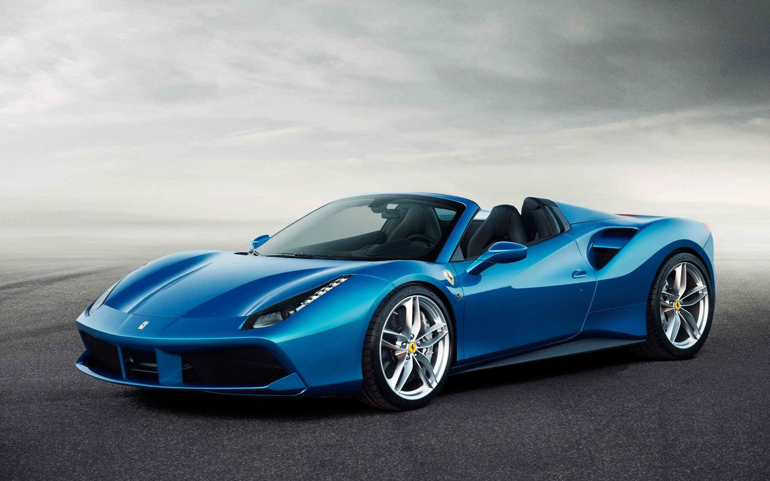 Ferrari 488 Spider, Blu, Cabriolet, 2560x1600, sfondo per PC