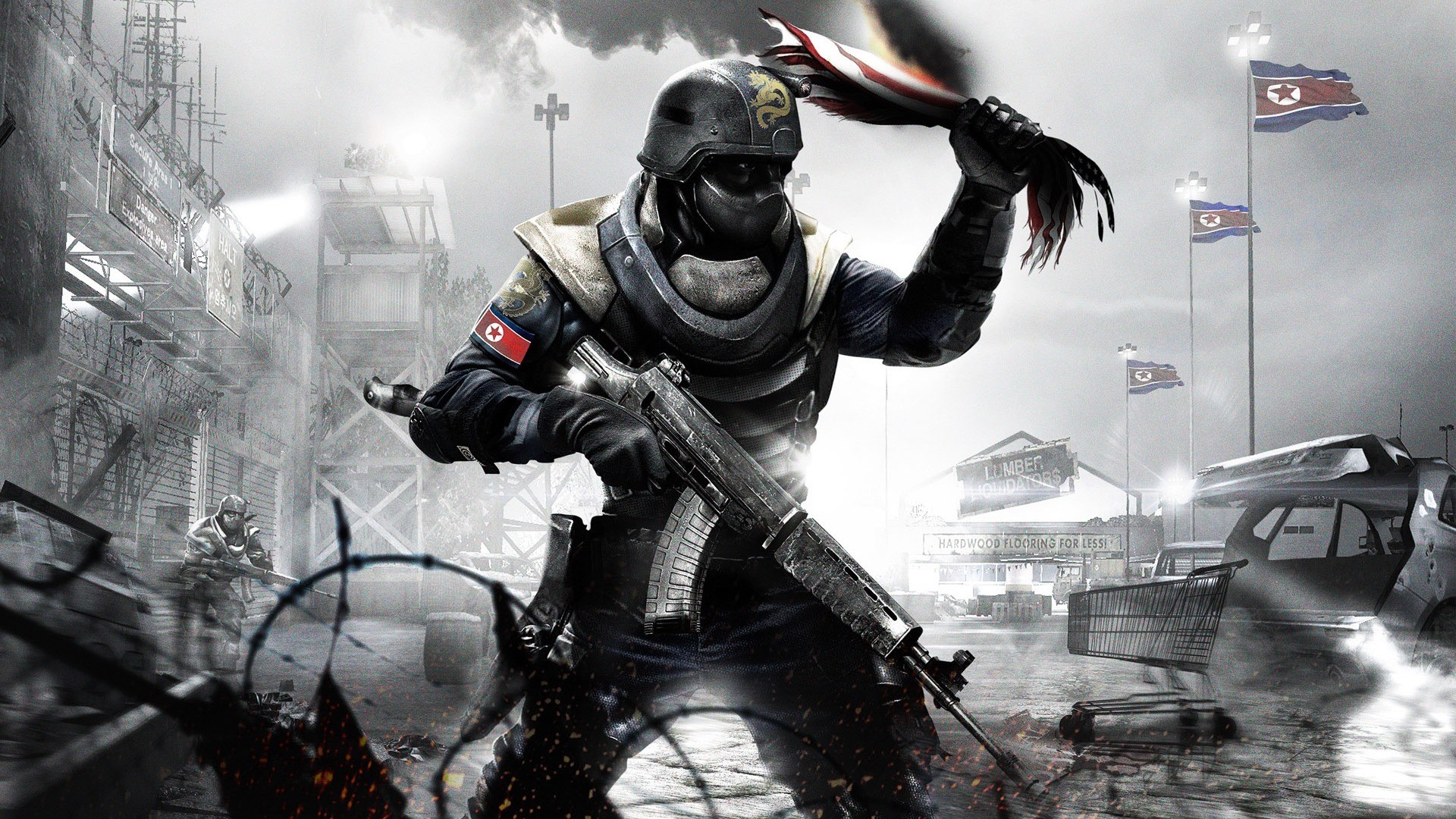 Homefront, Soldato, Corea del Nord, Bandiere, Videogioco, Full HD, sfondo per PC