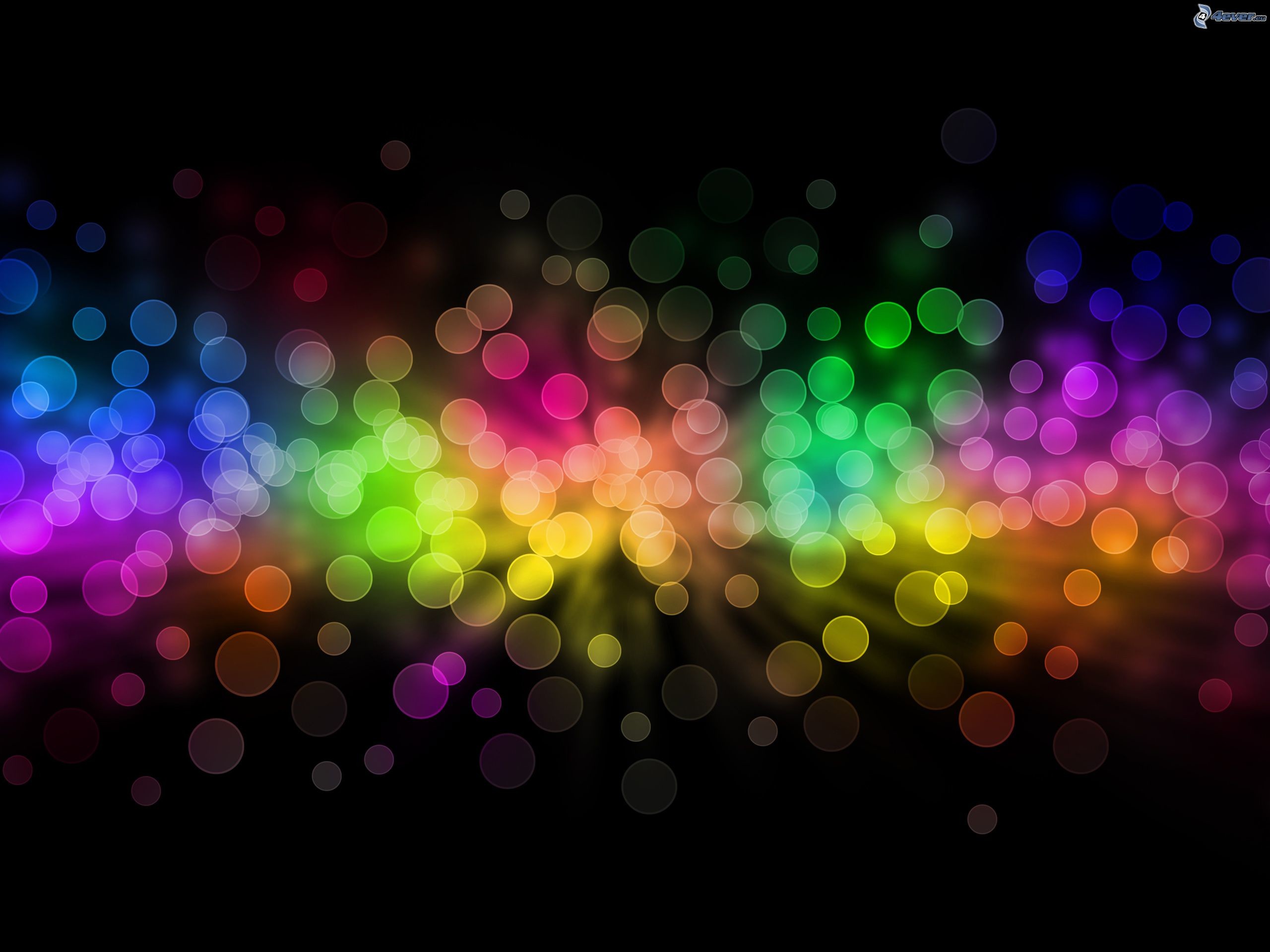 Bokeh, Luci arcobaleno, Sfondo nero, 2K, schermata di blocco iPad