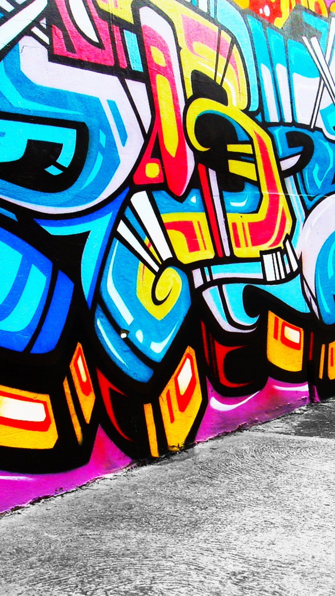 Graffiti, Lettering, Multicolore, Muro, 1080x1920, schermata di blocco iPhone