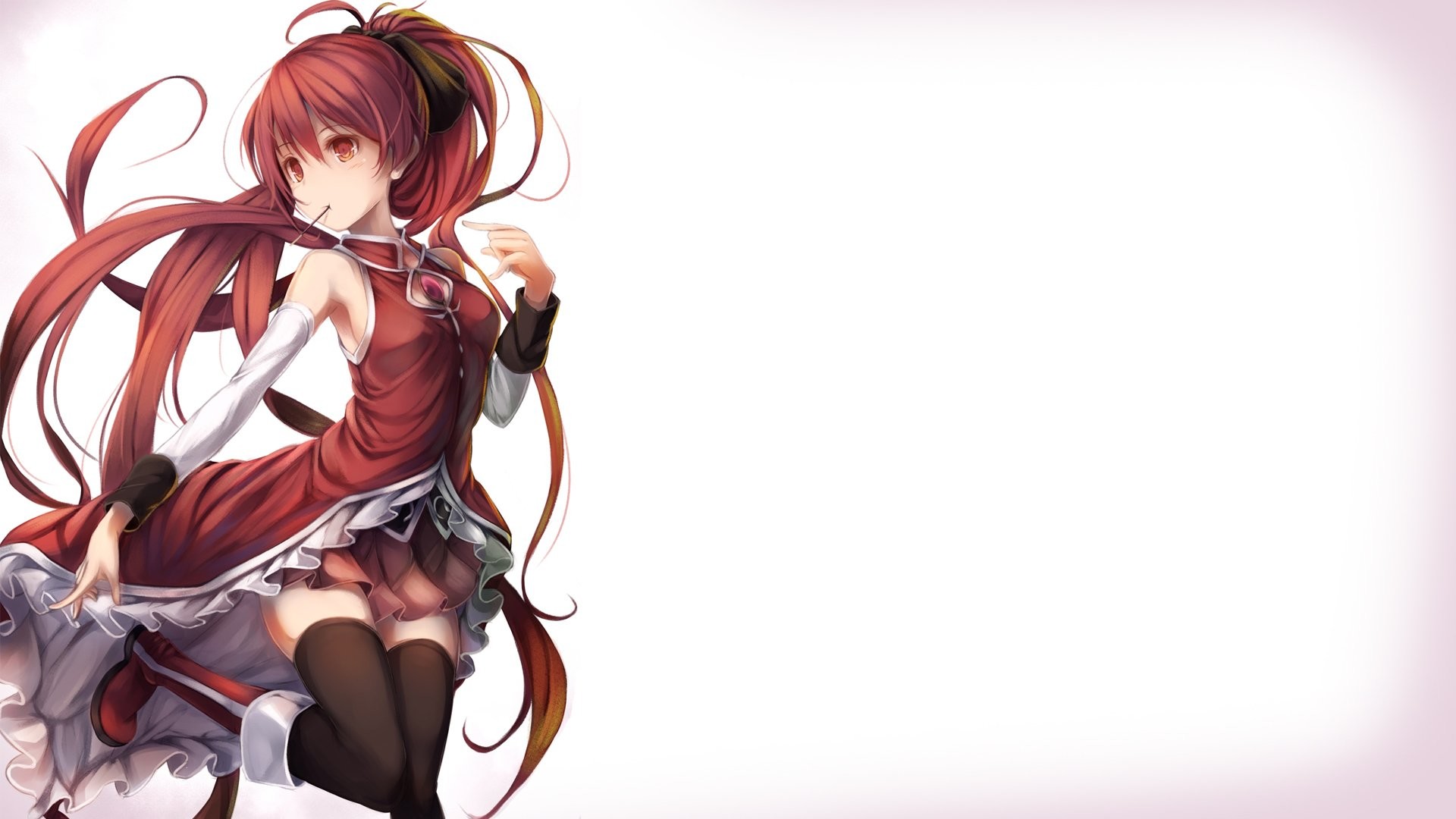 Kyoko Sakura, Puella Magi Madoka Magica, Anime, Sfondo bianco, 16:9 Full HD, wallpaper widescreen
