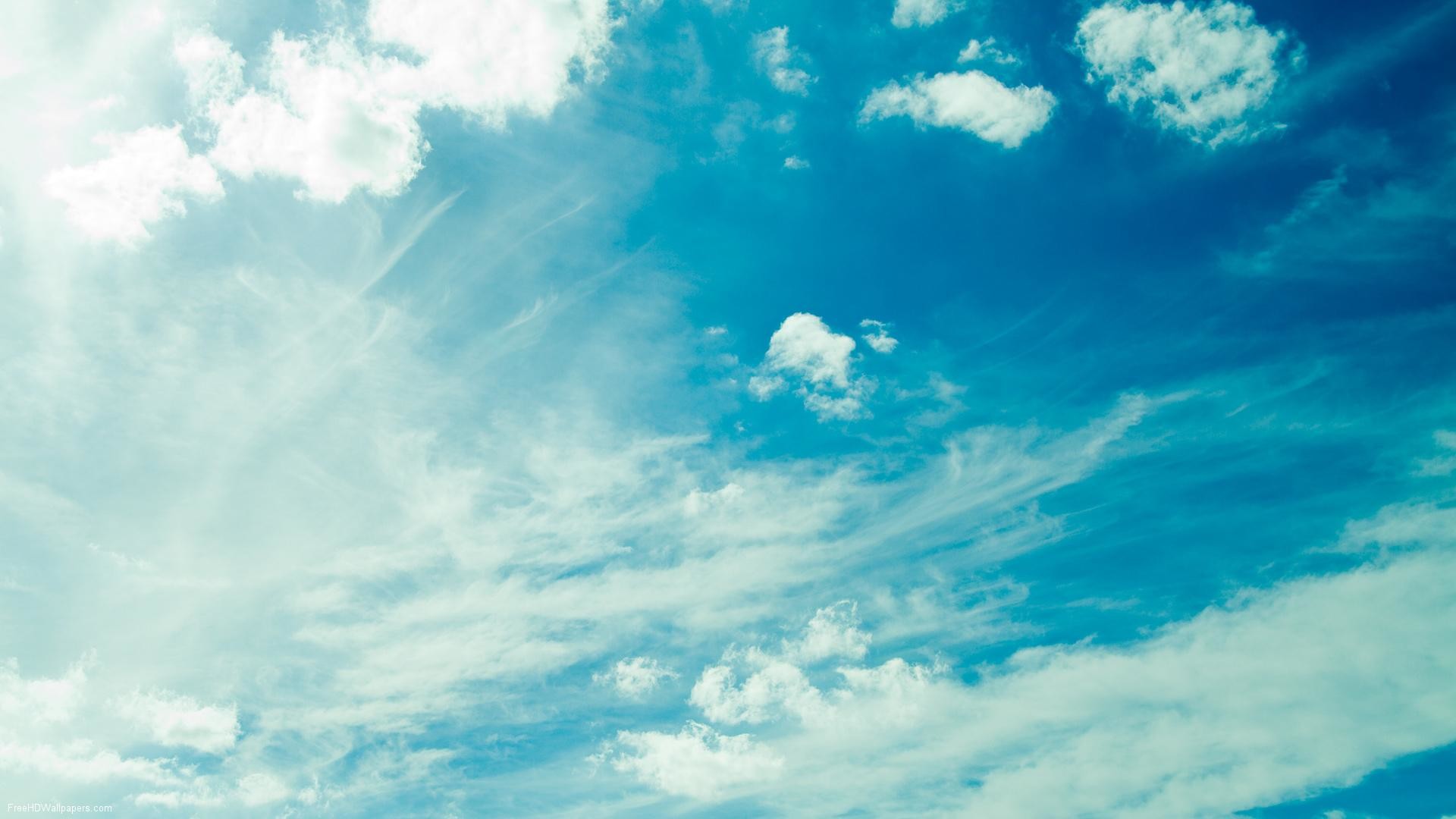 Cirri, Cielo turchese, Nuvole, 16:9 Full HD, sfondo widescreen