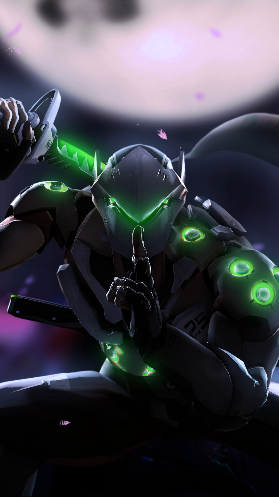 Genji, Overwatch, Ninja cyborg, Verticale, sfondo per iPhone e Android