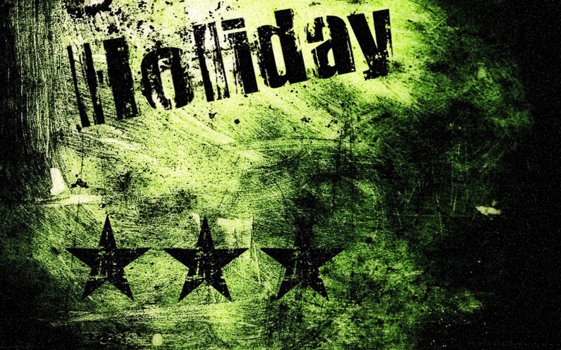 Holiday, Green Day, Stelle, Grunge verde, 16:10 Full HD, sfondo widescreen