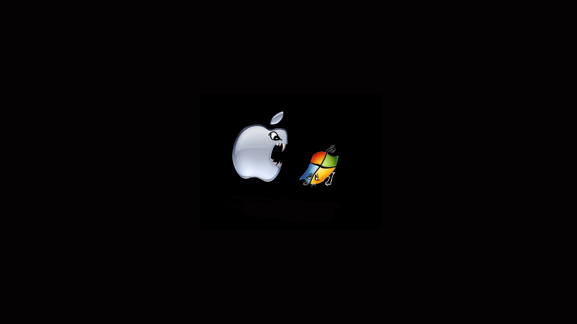 Apple, Logo Windows, Logo, Sfondo nero, 1920x1080, wallpaper desktop