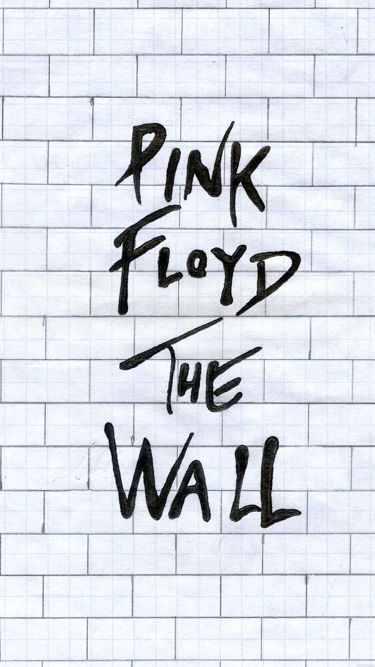 The Wall, Pink Floyd, Muro bianco, Tipografia, Verticale, Full HD, sfondo per smartphone