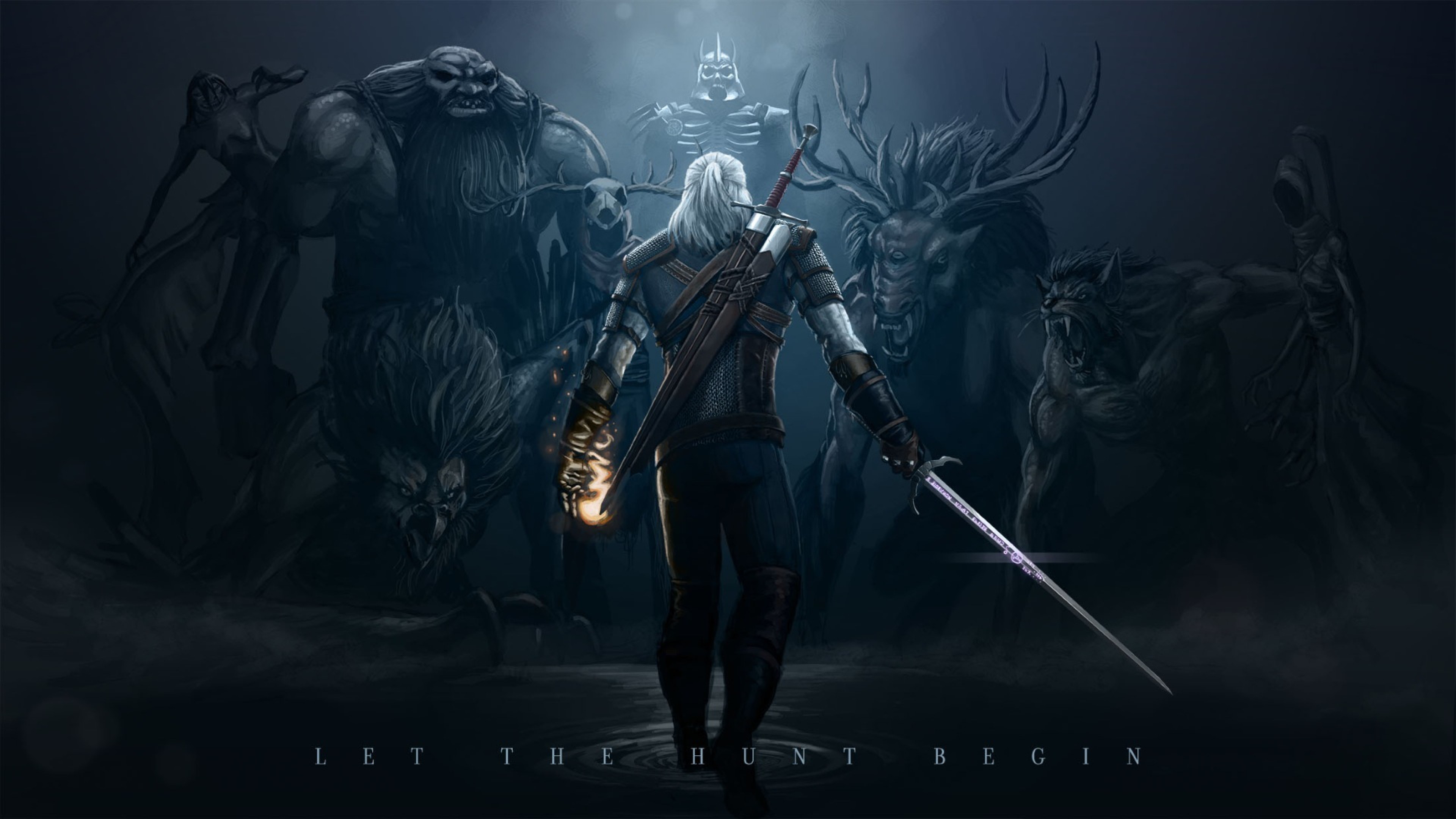 Geralt di Rivia, The Witcher 3: Wild Hunt, Mostri, Let the Hunt Begin, sfondo Windows 11