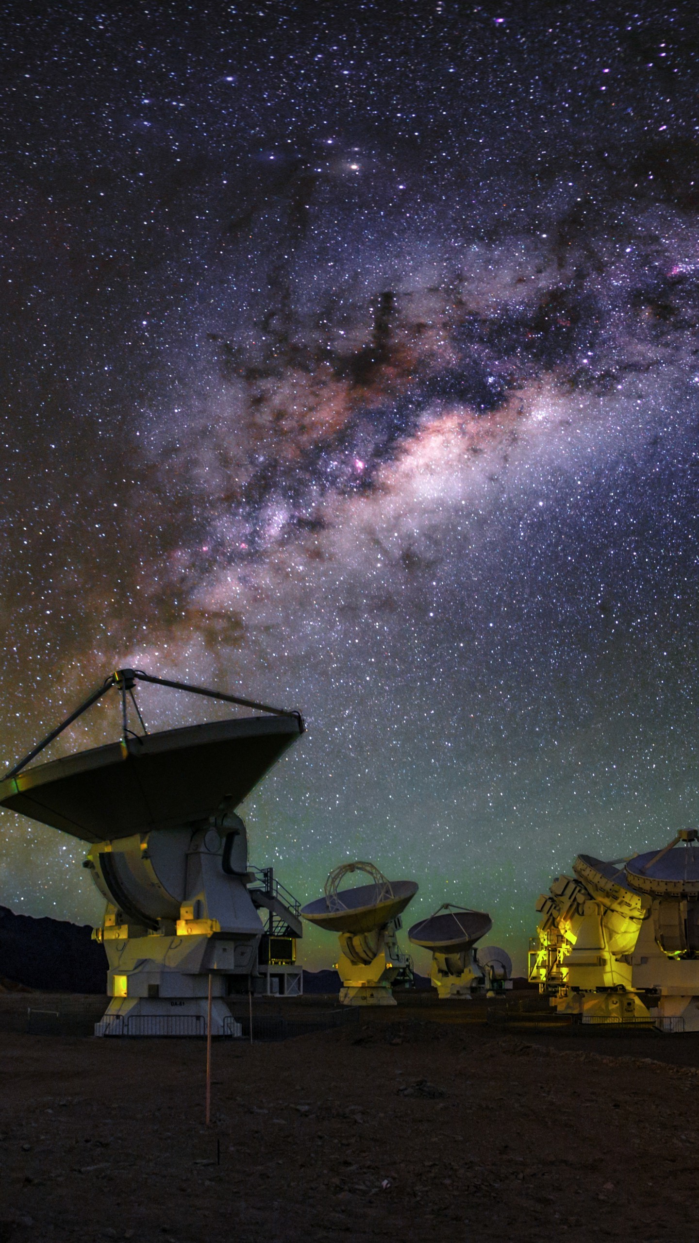 Via Lattea, ALMA, Radiotelescopi, Notte, sfondo per Galaxy S7