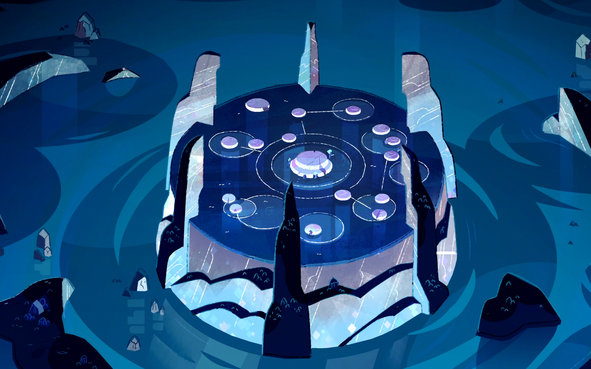 Steven Universe, Galaxy Warp, Blu, Architettura aliena, 1920x1200, immagine di sfondo