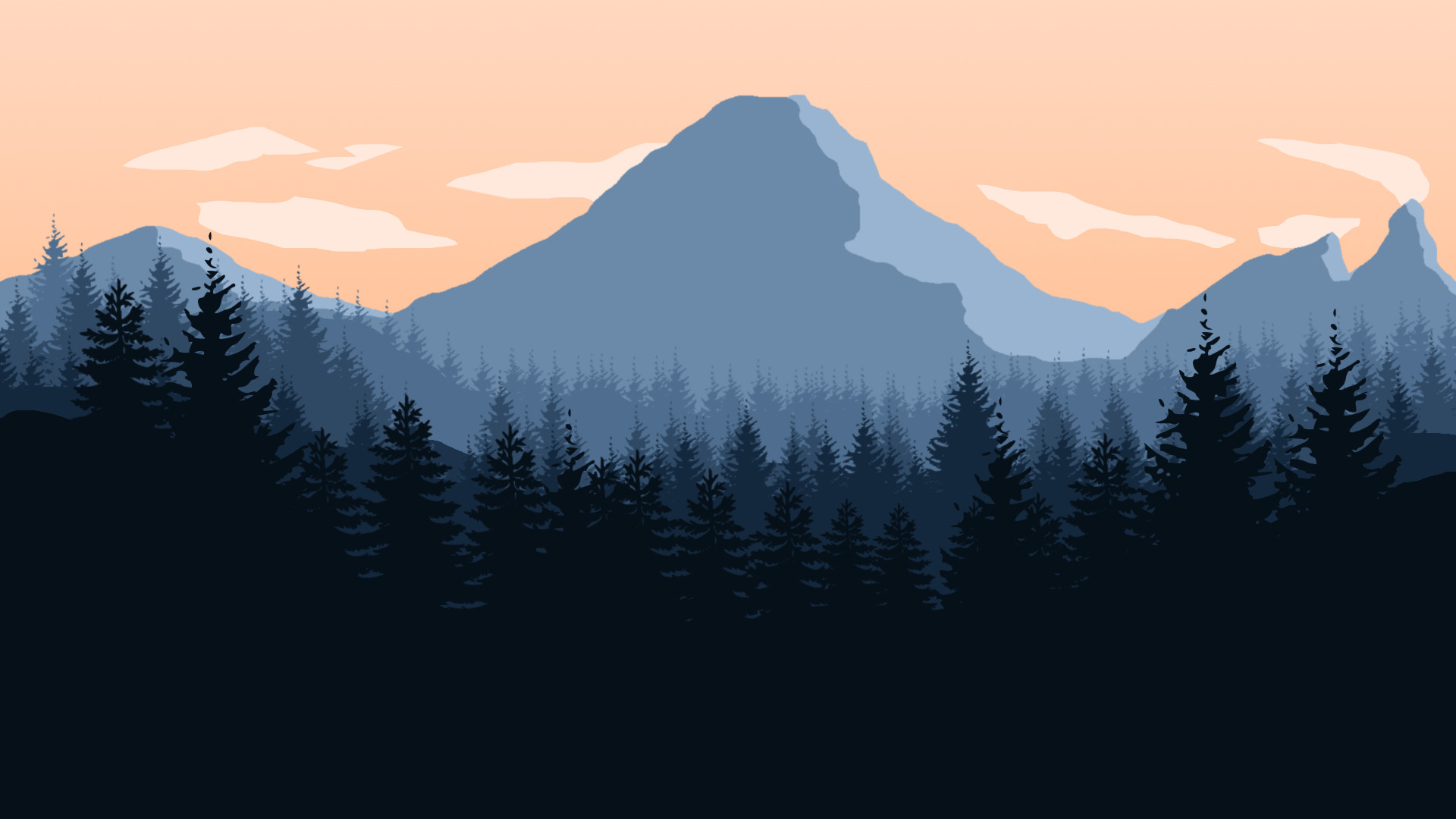 Firewatch, Montagna, Pini, Cielo pesca, 1920x1080, sfondo per PC
