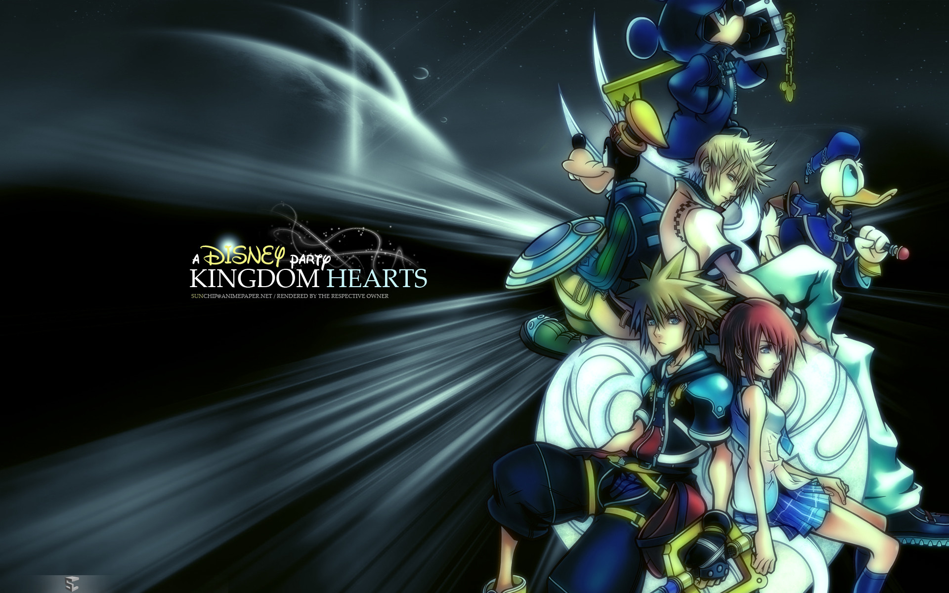 Kingdom Hearts II, Sora, Riku, Paperino, Topolino, Raggi di luce, sfondo MacBook Pro
