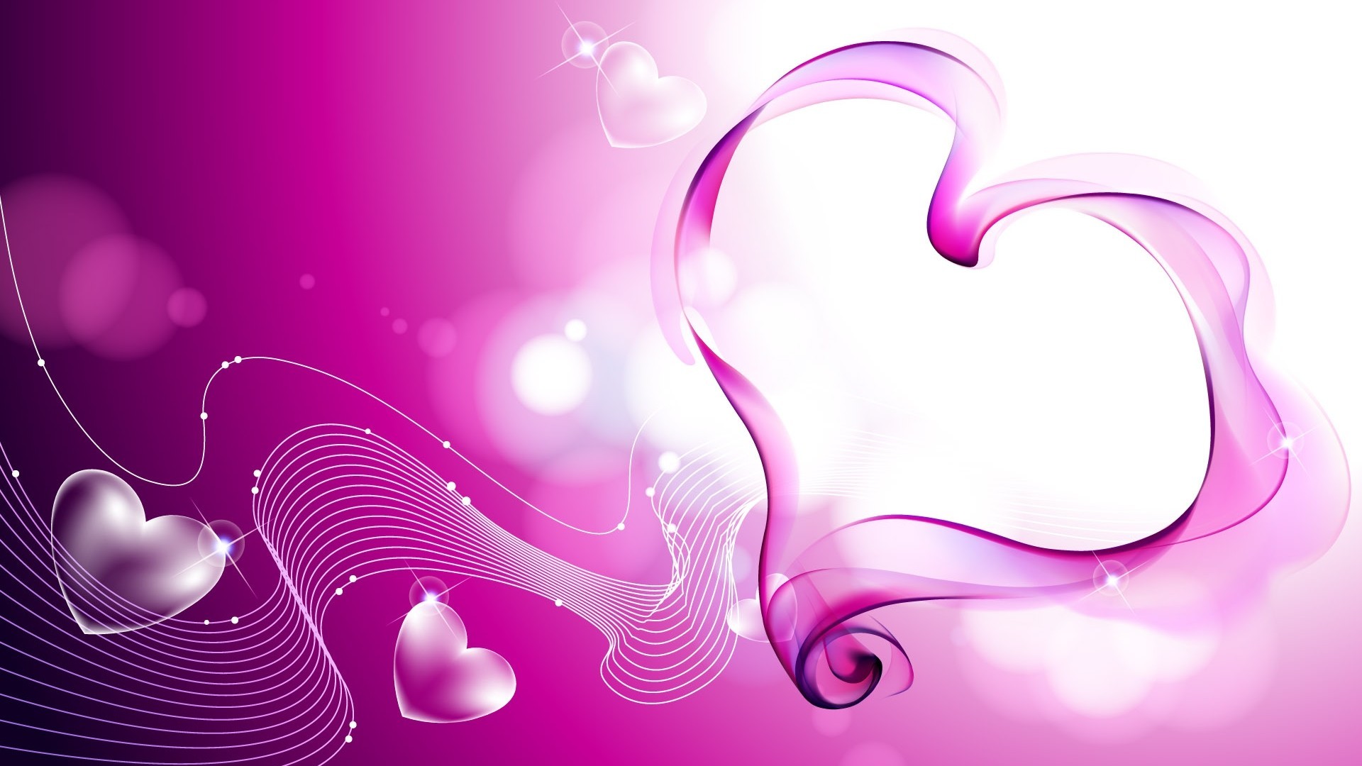 Cuori, Viola, Grafica astratta, Amore, 1920x1080, sfondo per PC