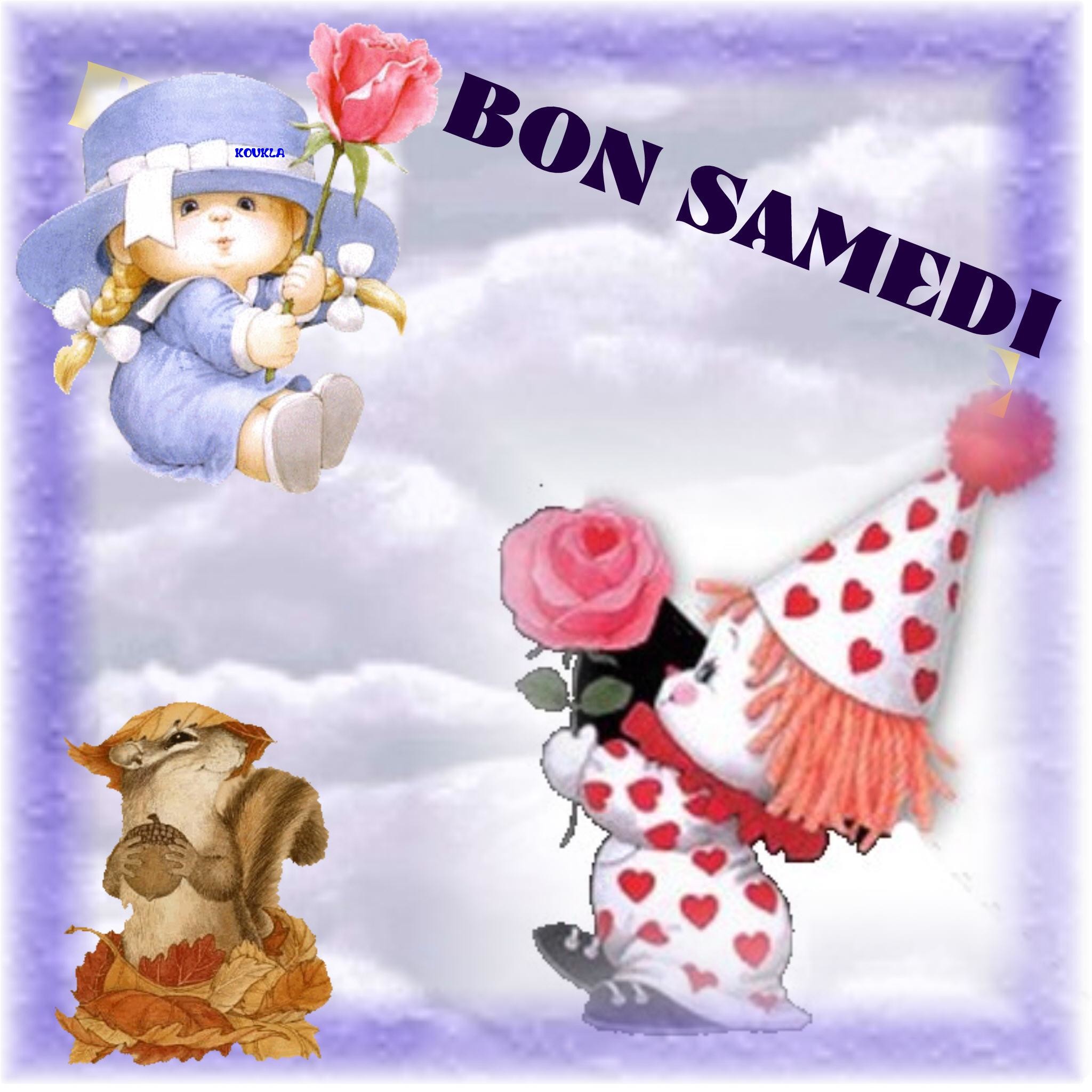 Bon samedi, Orsetti, Clown, Illustrazione, Full HD, sfondo per iPad e tablet