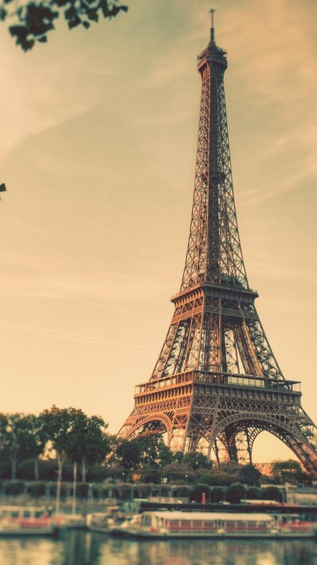 Torre Eiffel, Parigi, Senna, Vintage, Full HD, schermata di blocco del cellulare