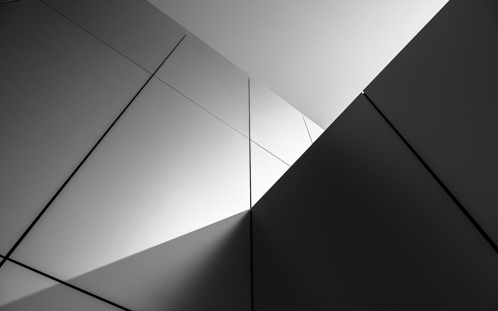 Architettura astratta, Bianco e nero, Geometrico, Minimalista, 1920x1200, sfondo MacBook Pro