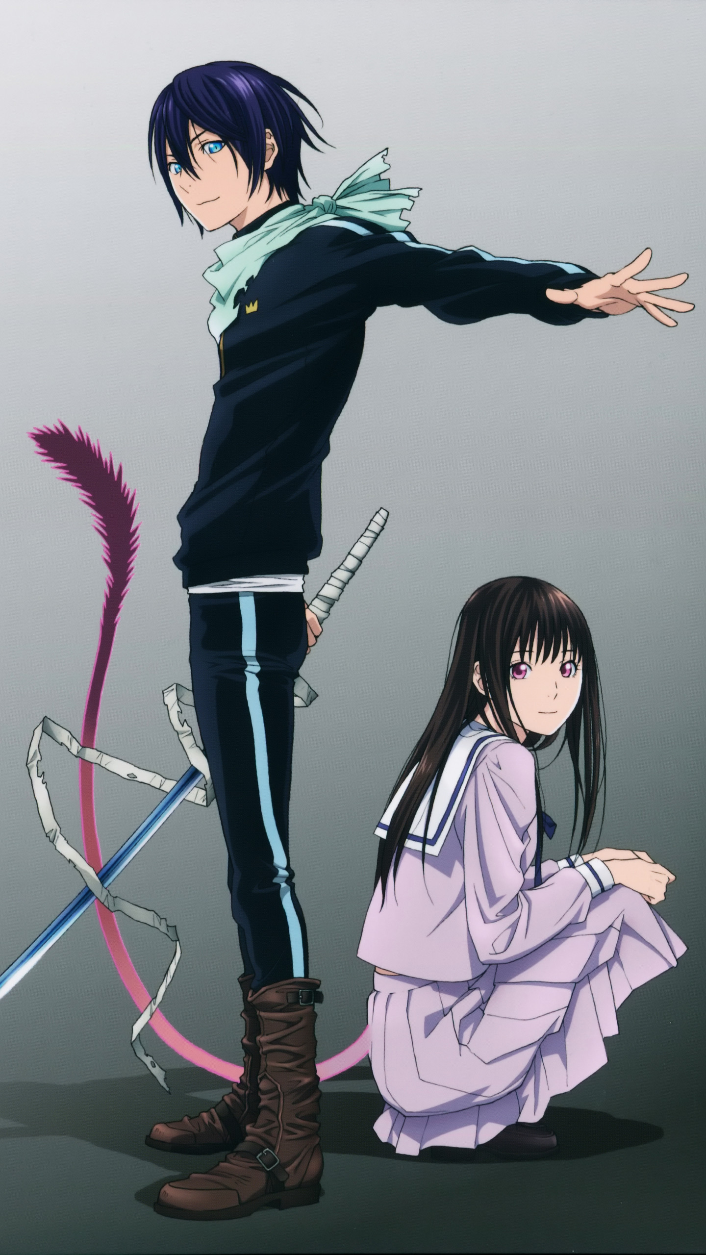 Yato, Hiyori Iki, Noragami, Sciarpa, Verticale, QHD+, schermata di blocco del cellulare