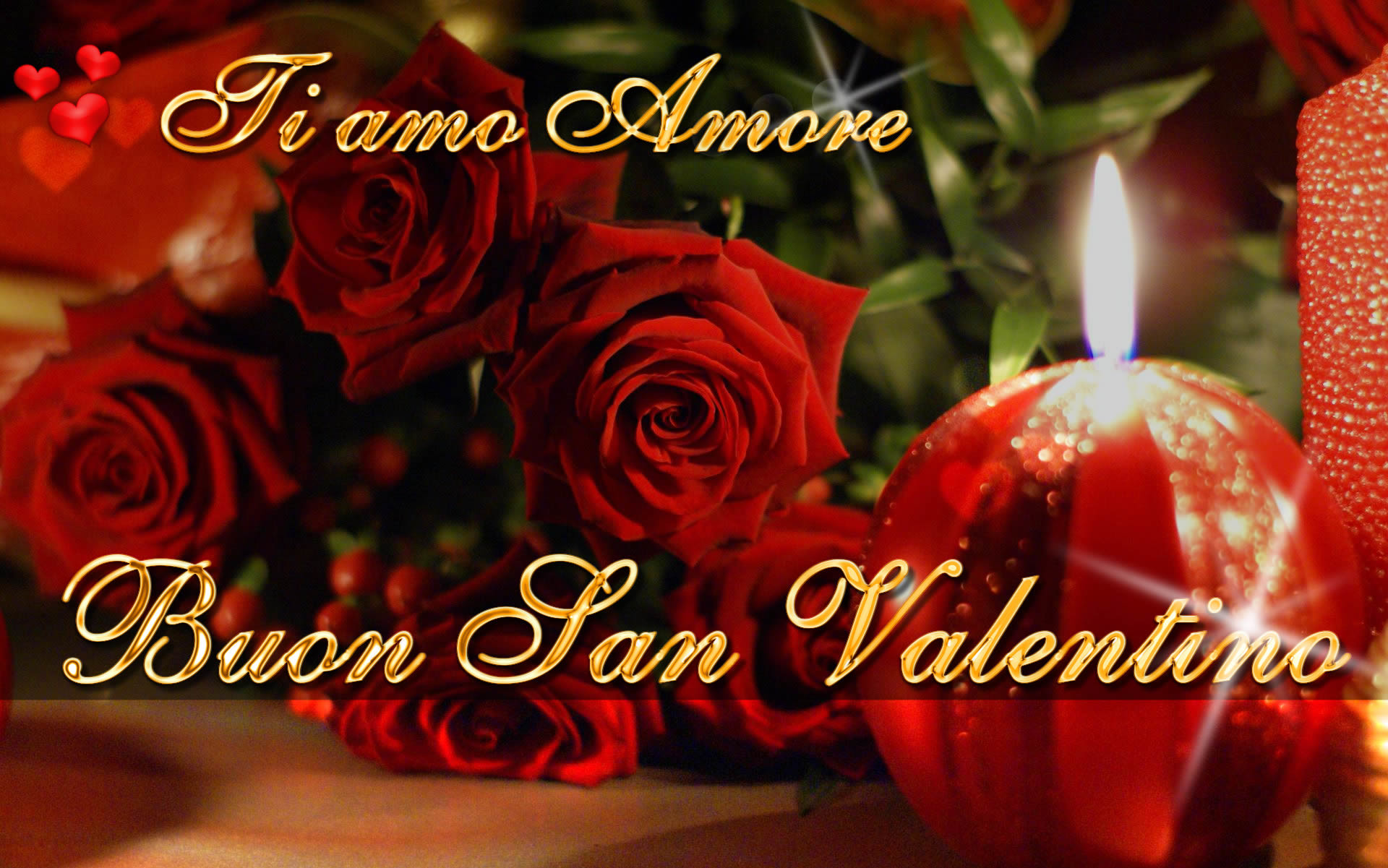 Buon San Valentino, Ti amo amore, Rose rosse, Candela, 1920x1201, sfondo MacBook Pro