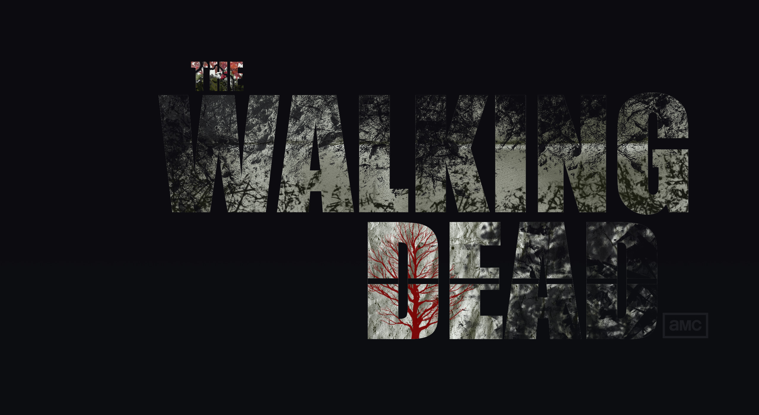 The Walking Dead, Logo, Tipografia, Sfondo nero, 2K, wallpaper desktop
