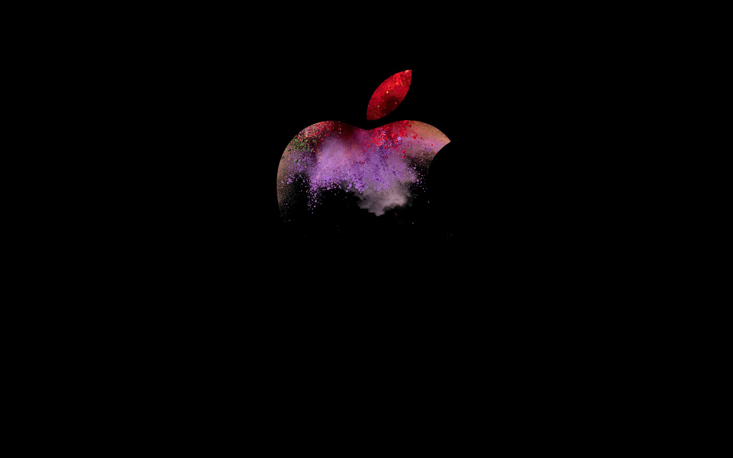 Logo Apple, Evento Apple 2016, Sfondo nero, wallpaper MacBook