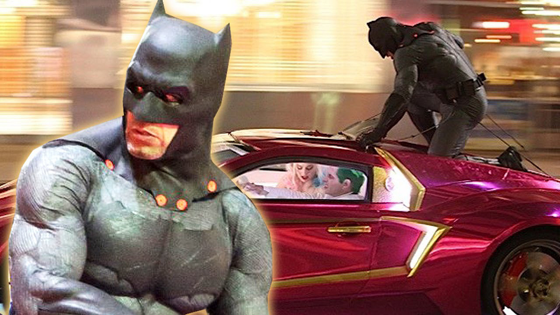 Batman, Ben Affleck, Suicide Squad, Lamborghini del Joker, 16:9 Full HD, sfondo widescreen