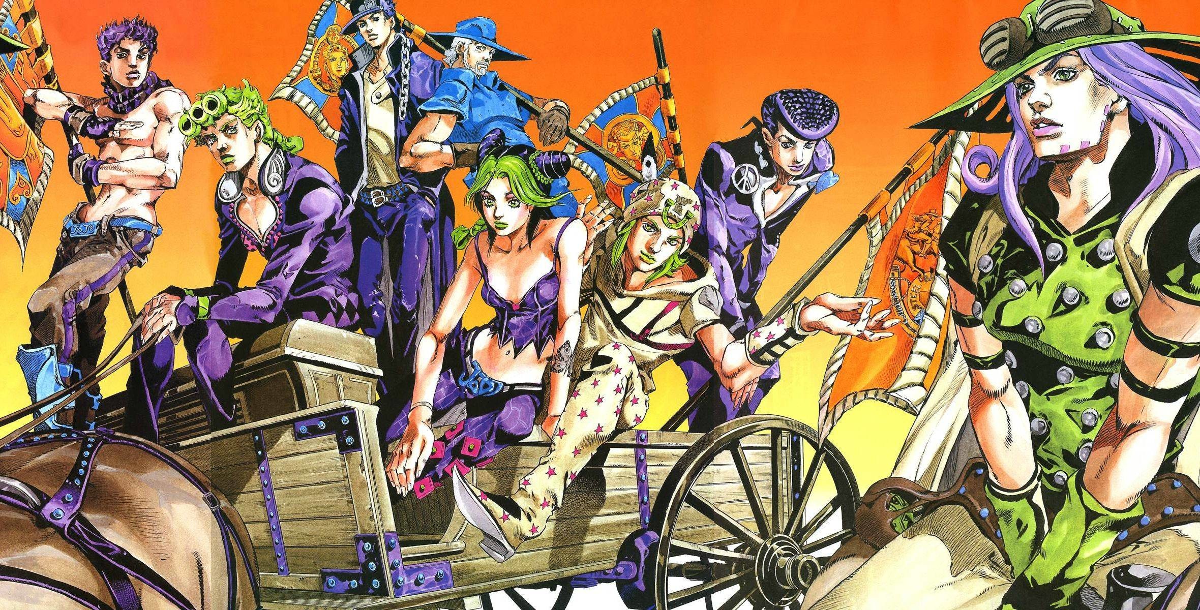 Le bizzarre avventure di JoJo, Steel Ball Run, Gyro Zeppeli, Johnny Joestar, Carrozza, sfondo Full HD