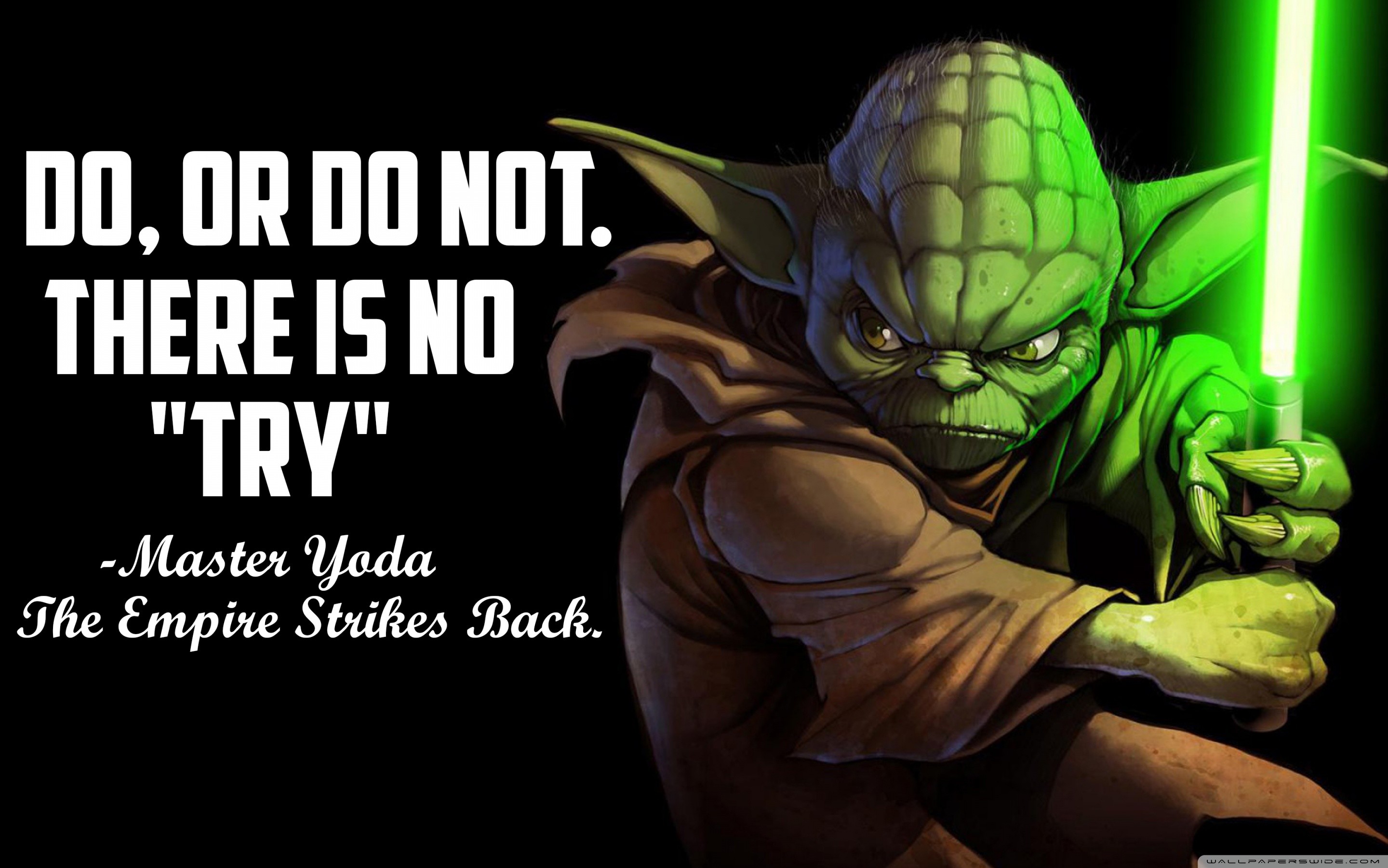 Yoda, Do or do not, there is no try, L'Impero colpisce ancora, Spada laser, sfondo desktop 2880x1800