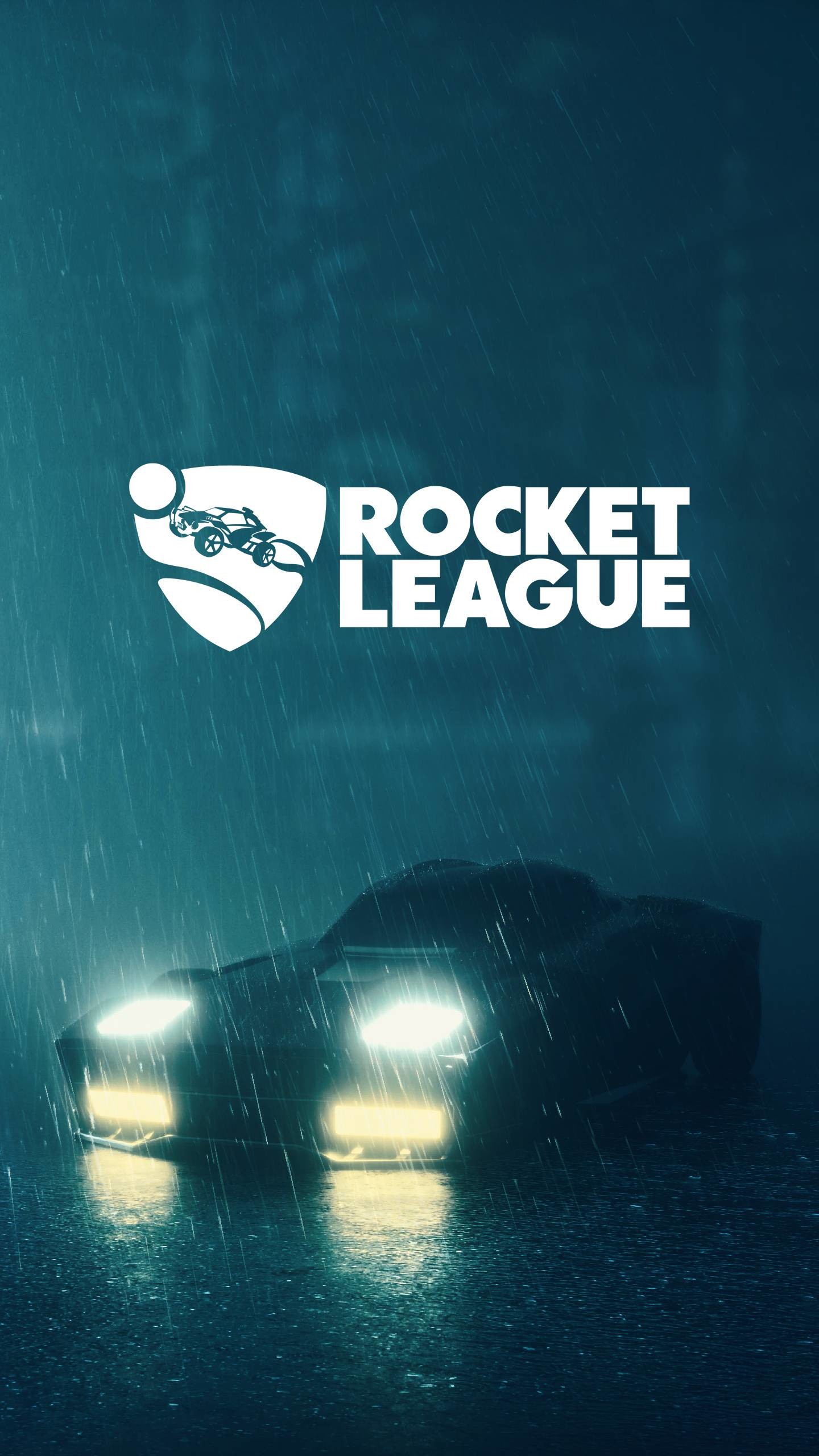 Rocket League, Logo, Fari, Pioggia, Verticale, QHD+, sfondo per smartphone
