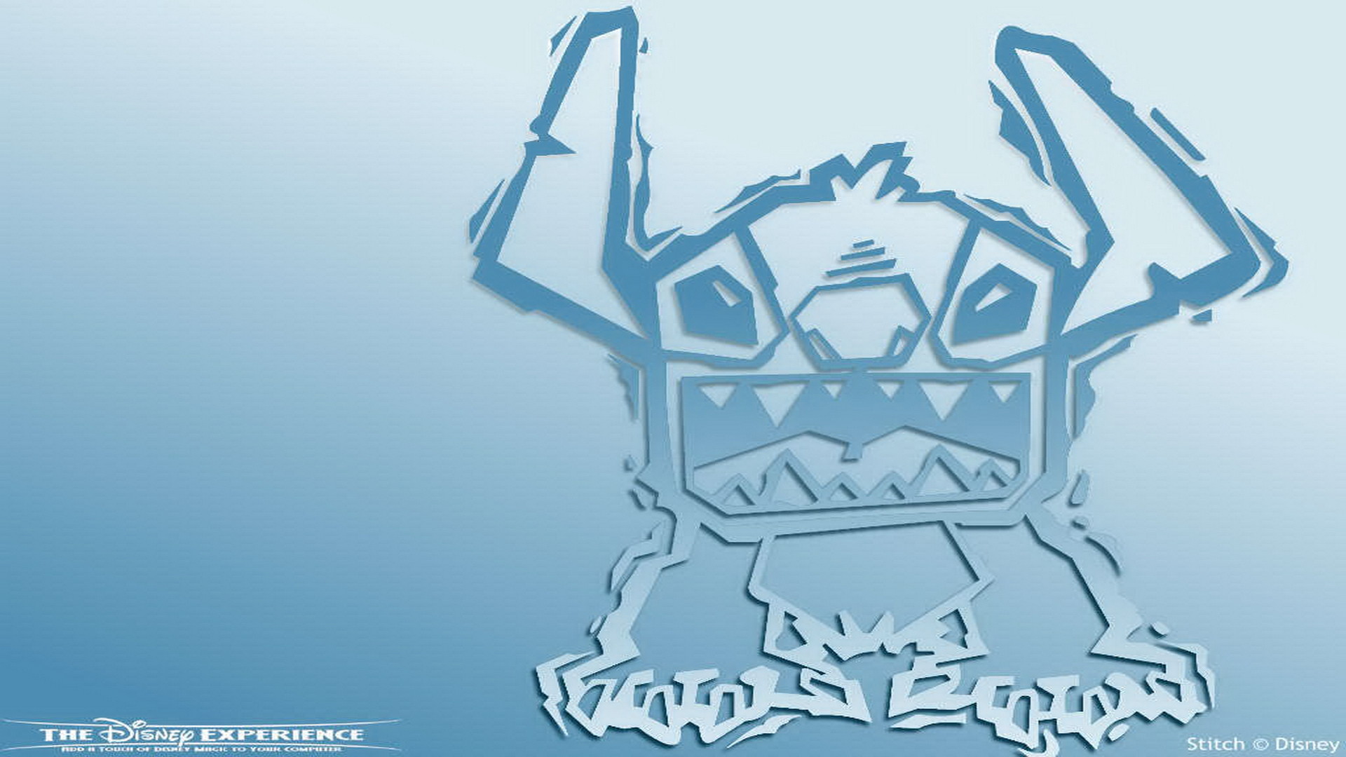 Stitch, Disney, Contorno, Azzurro, 16:9 Full HD, sfondo widescreen