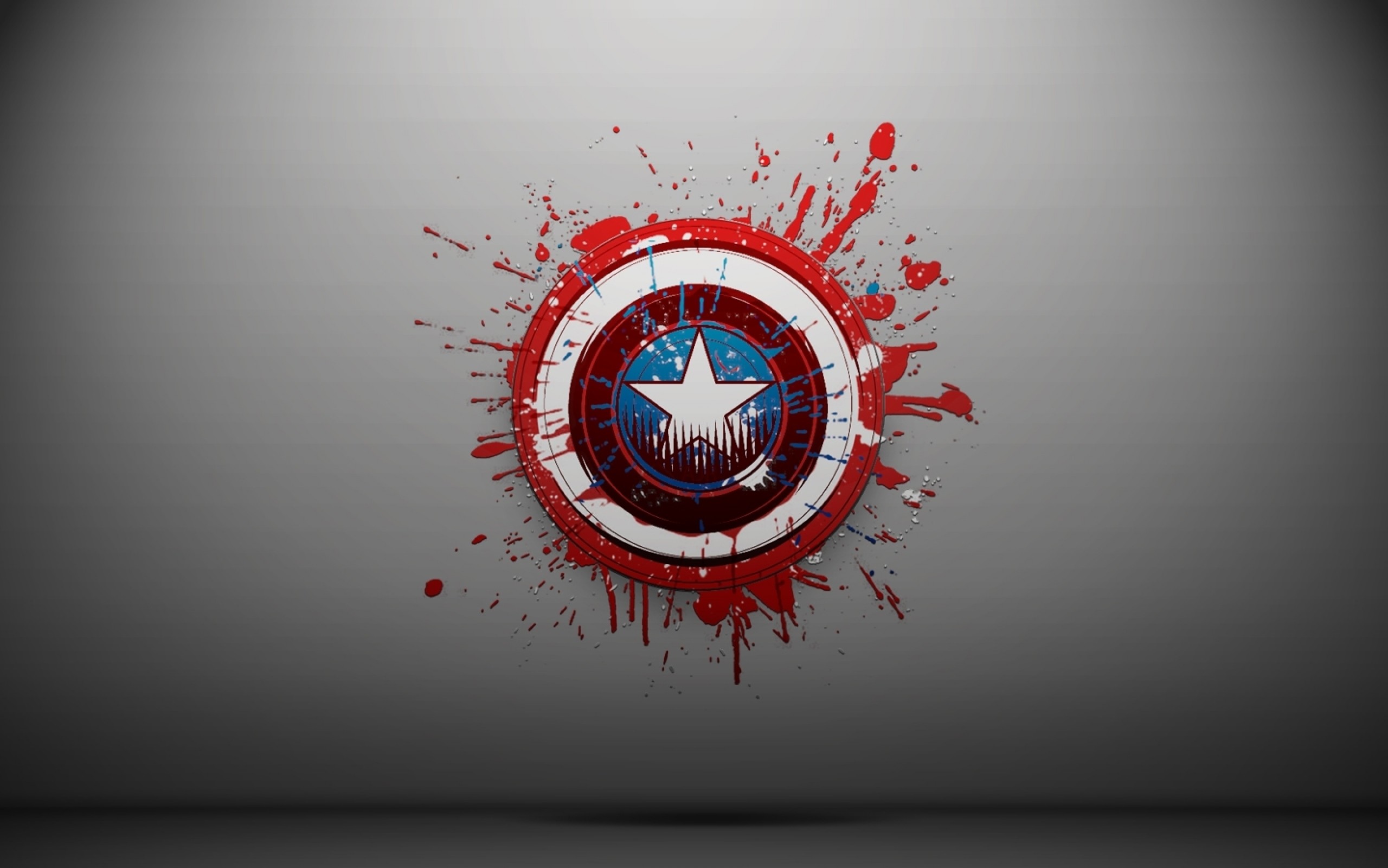 Scudo di Captain America, Schizzi di vernice, Grigio, 2K, sfondo Windows 11