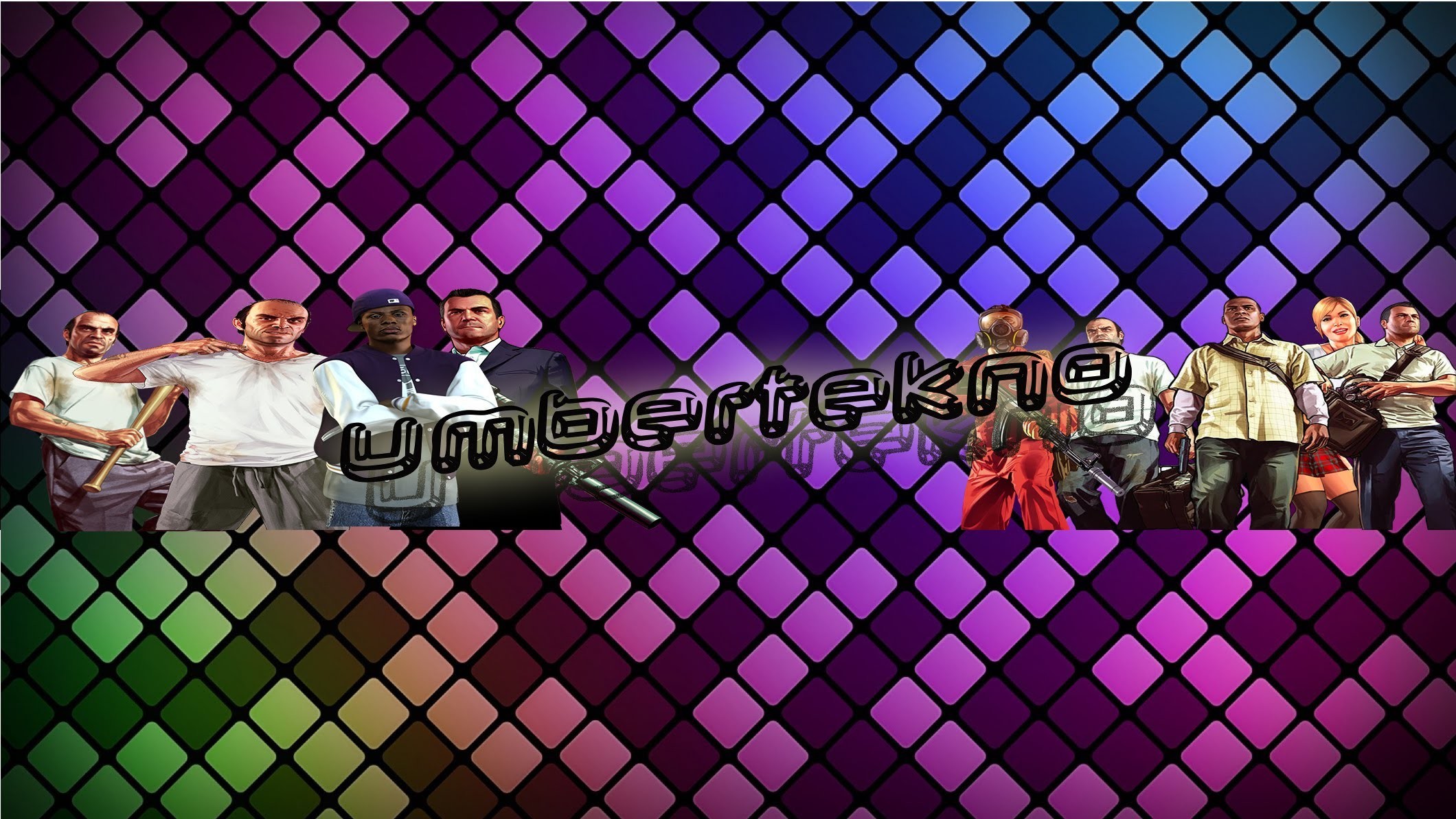 GTA V, Banner, Mosaico, Colori vivaci, Full HD, sfondo per PC e portatile