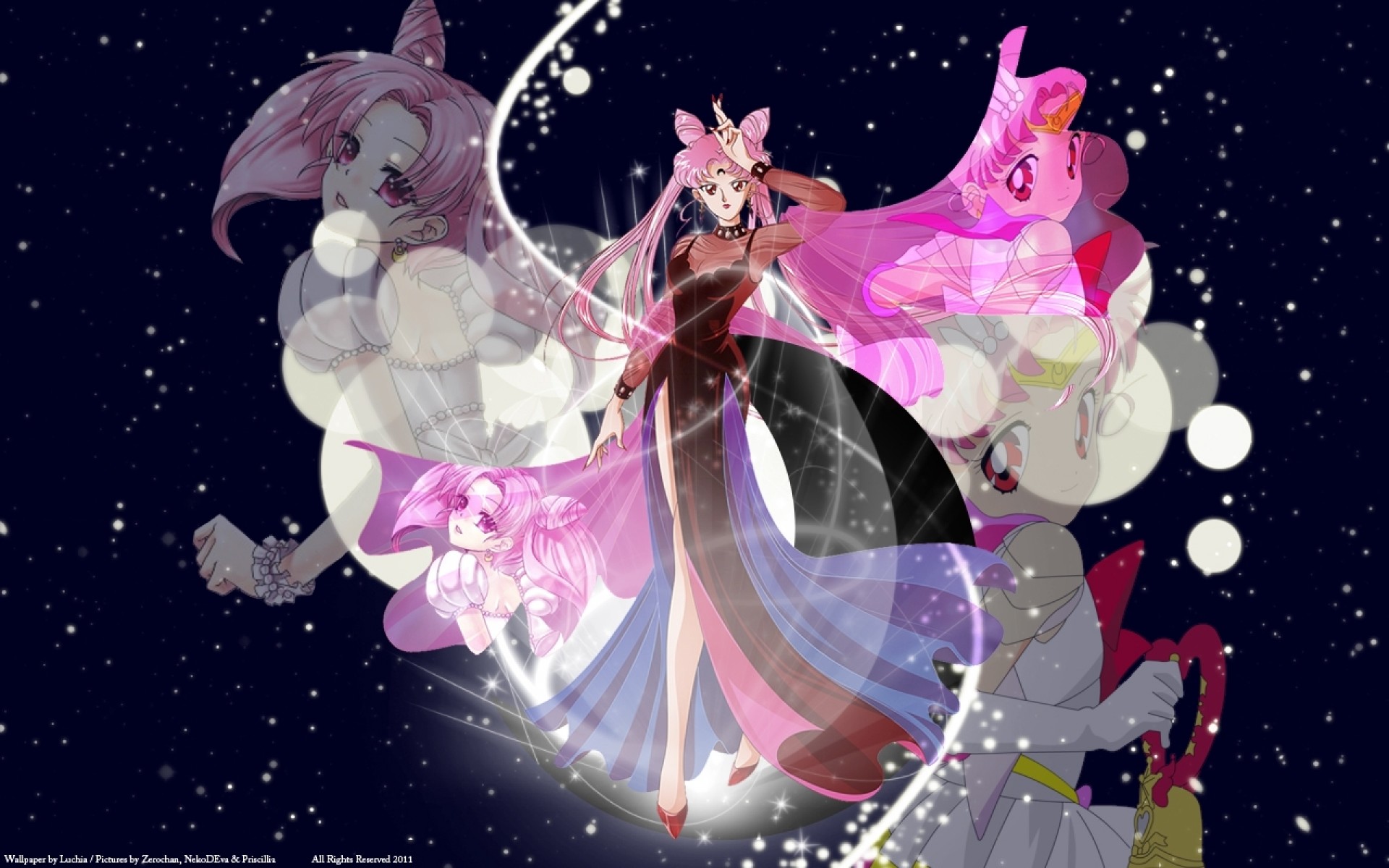 Chibiusa, Black Lady, Sailor Moon, Spazio, Full HD, sfondo per PC