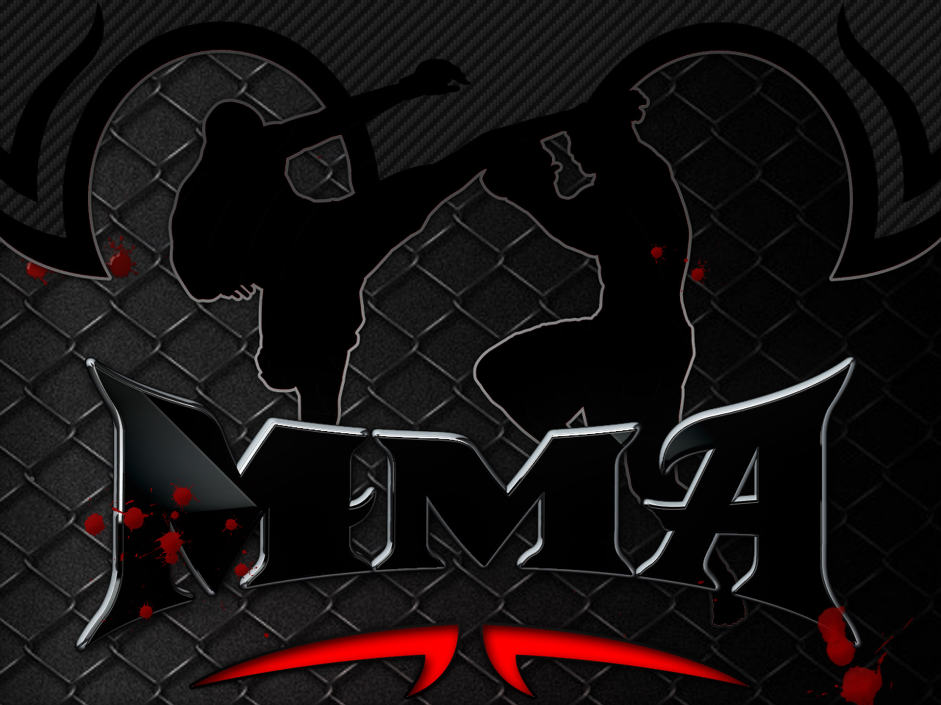 MMA, Logo, Silhouette, Calcio, Rosso, Full HD, schermata di blocco iPad
