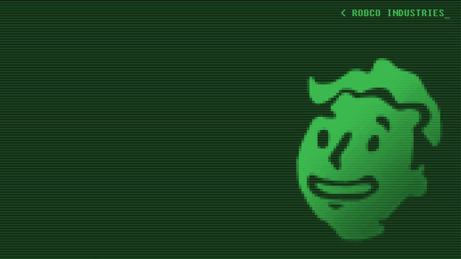 Vault Boy, RobCo Industries, Fallout, Terminale, Verde, Full HD, sfondo per portatile